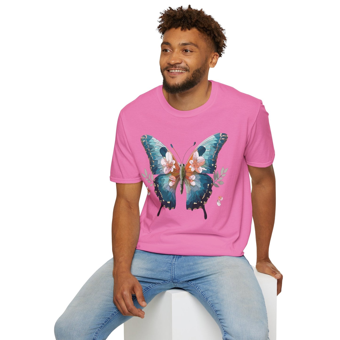 Butterfly Shirt Unisex T Shirt Monarch Butterfly Print Gildan Softstyle 64000 Cotton Tee Classic