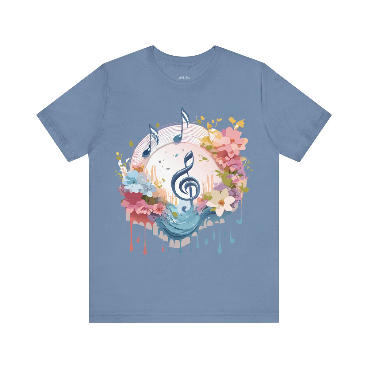 Music Graphic Unisex Cotton Bella+Canvas Tee with Art Design n154