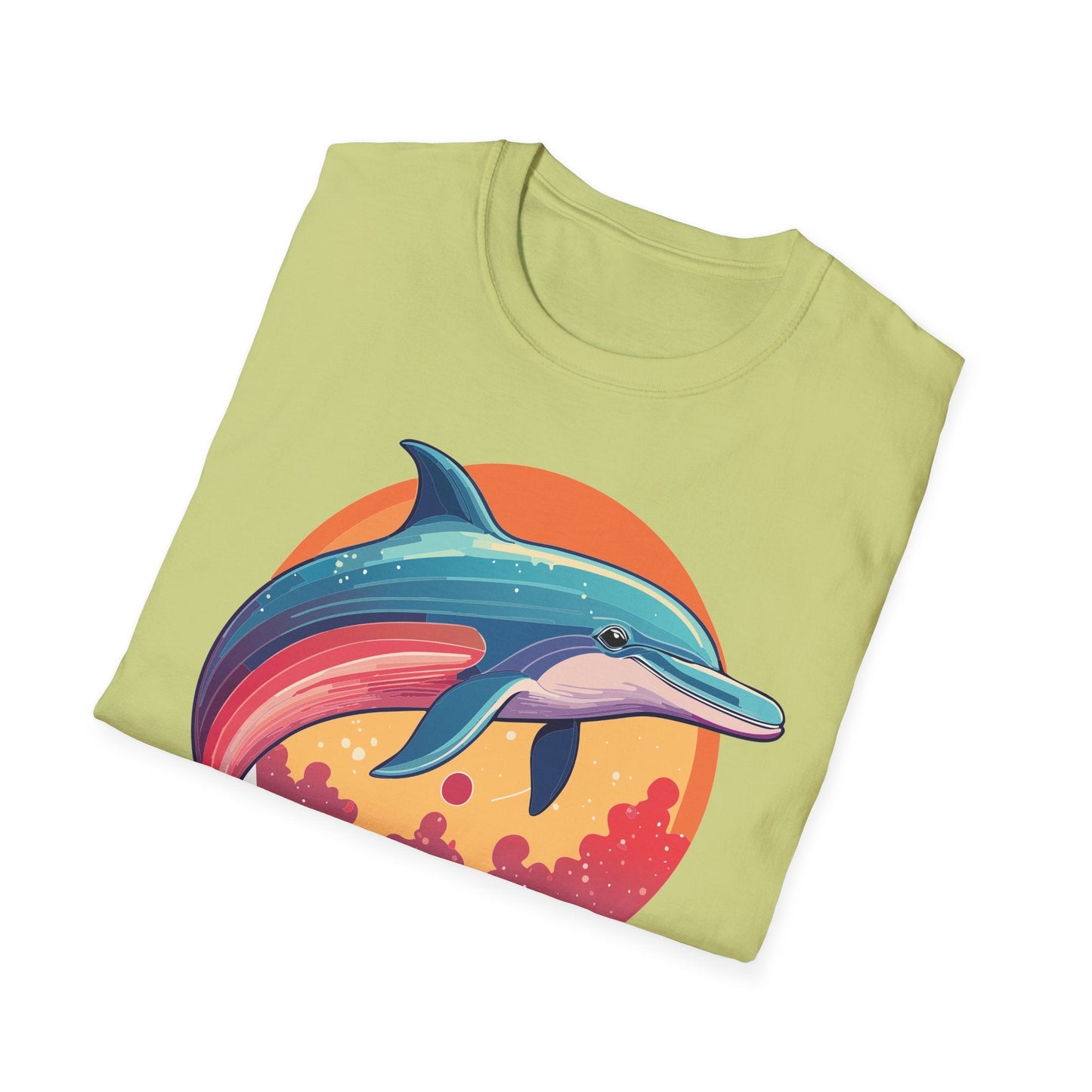 Dolphin Shirt For Unisex Adults Gildan Softstyle 64000 Ring Spun Cotton Tee Fish Tee