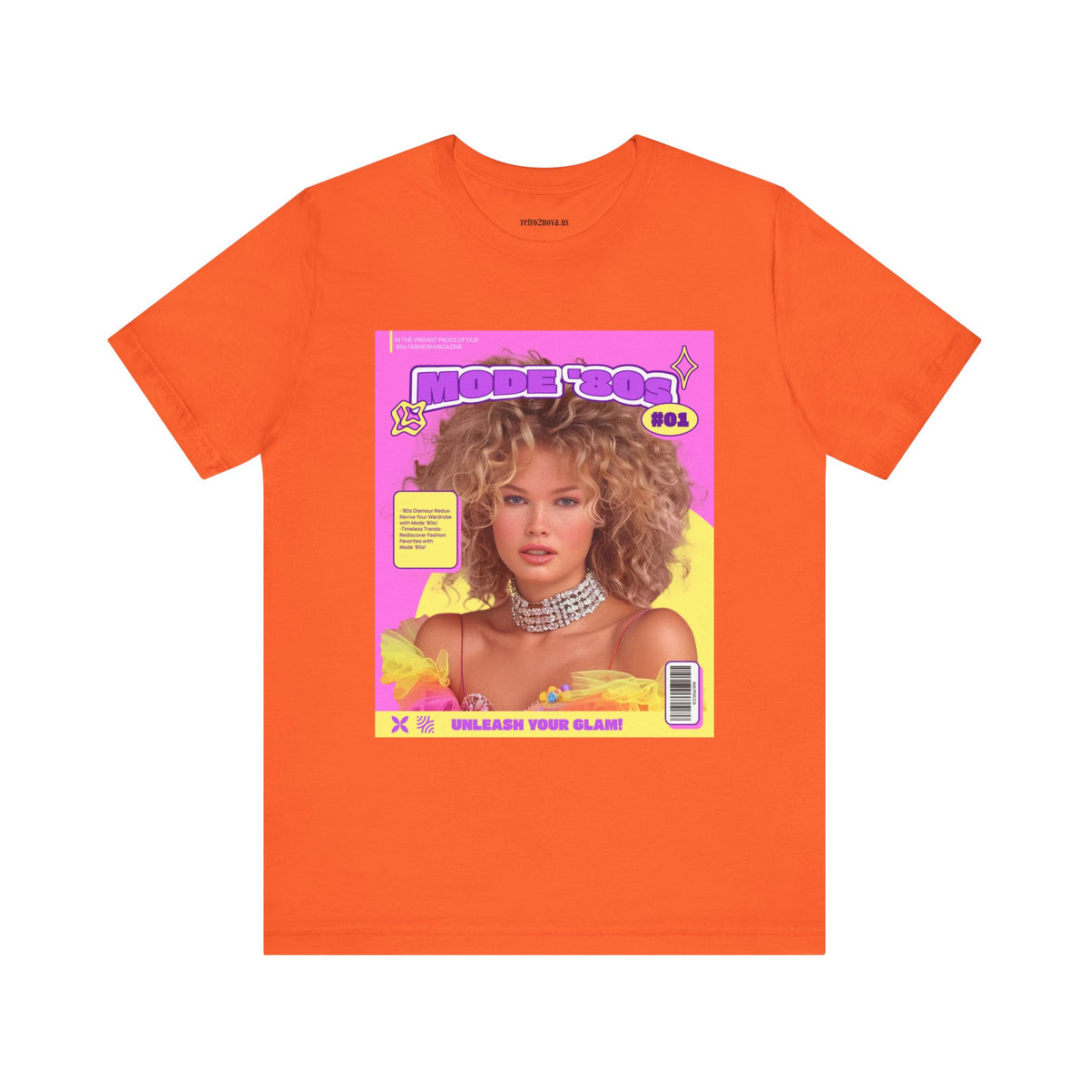 Magazine Cover Graphic Unisex Cotton Bella+Canvas Tee with Retro Poster ab31