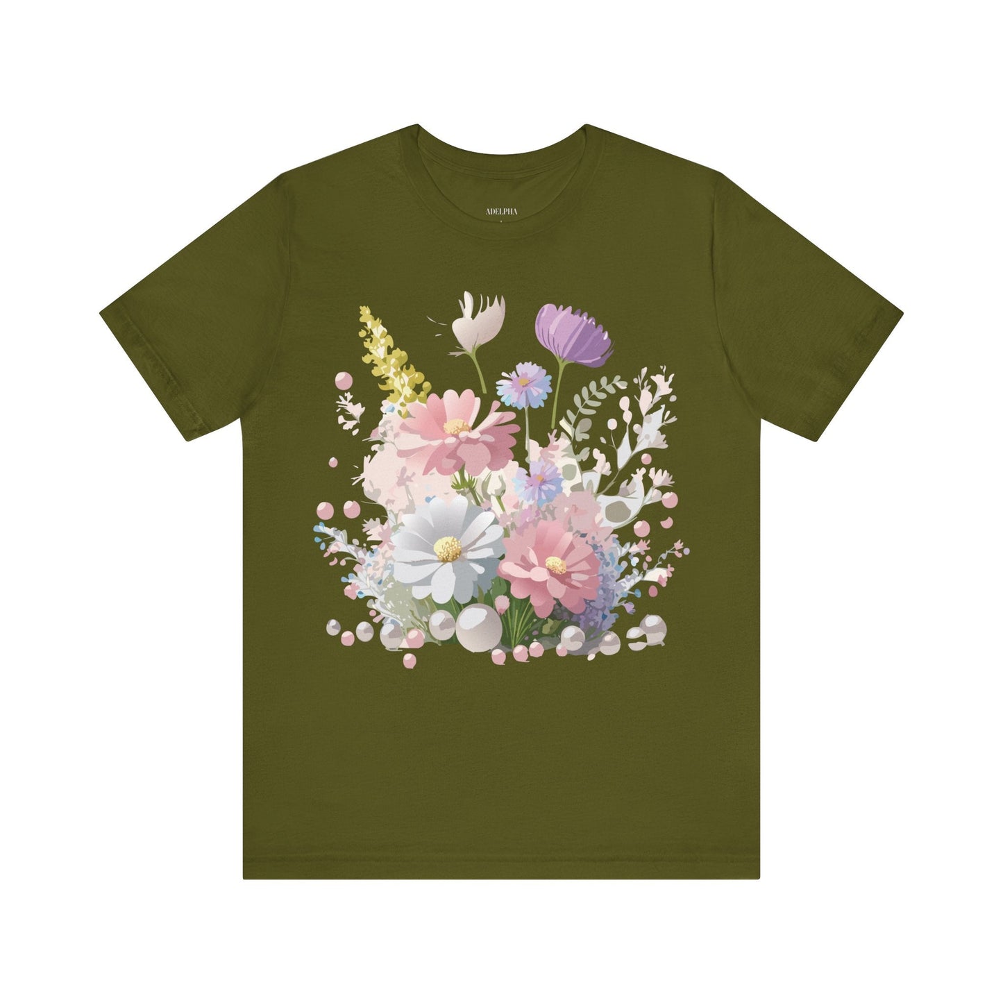 Adelpha Floral Graphic T Shirt Unisex Jersey Short Sleeve Art Design Vintage Inspired Premium