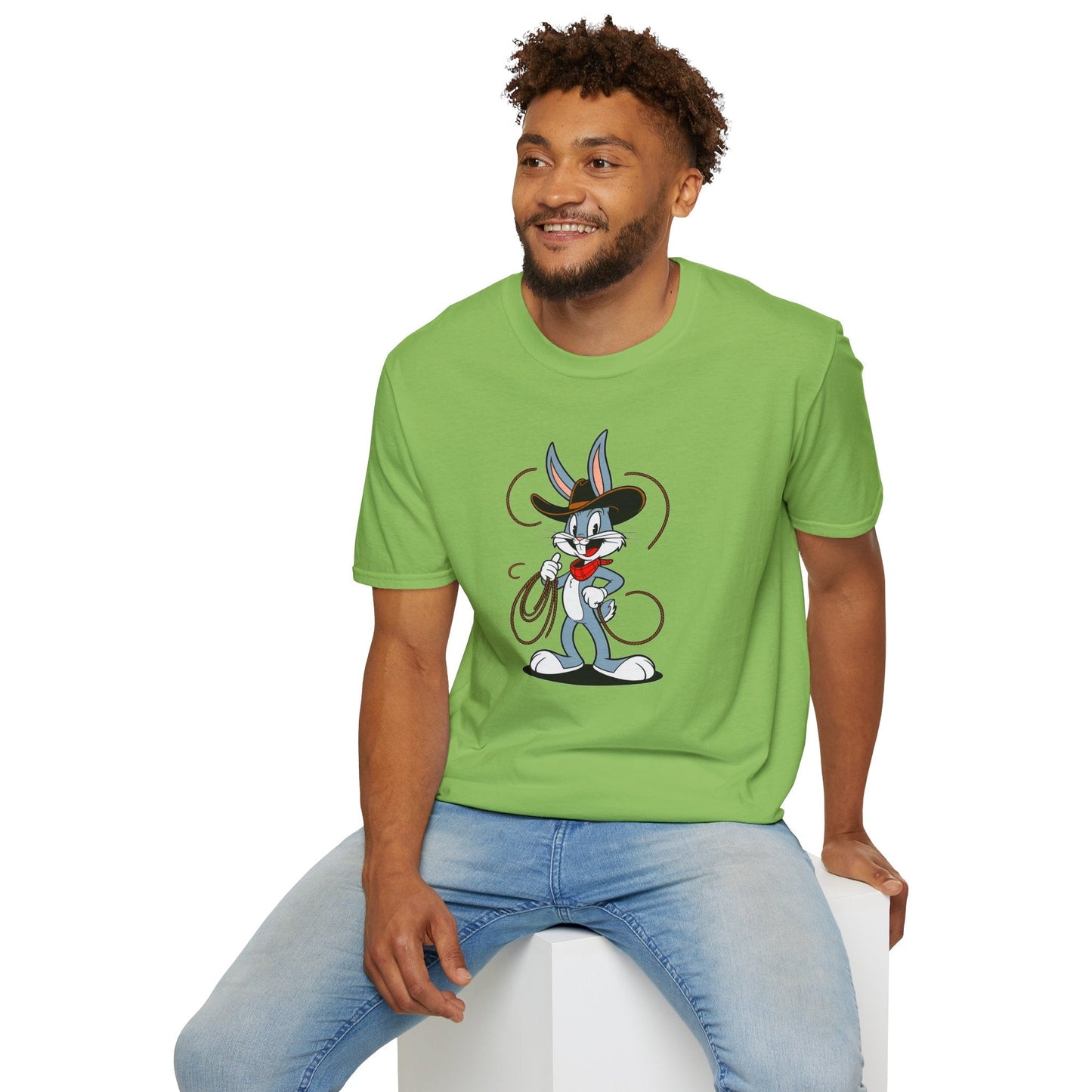 Cartoon Bunny Graphic Unisex Cotton Animal Animation Artwork Design Tee 37