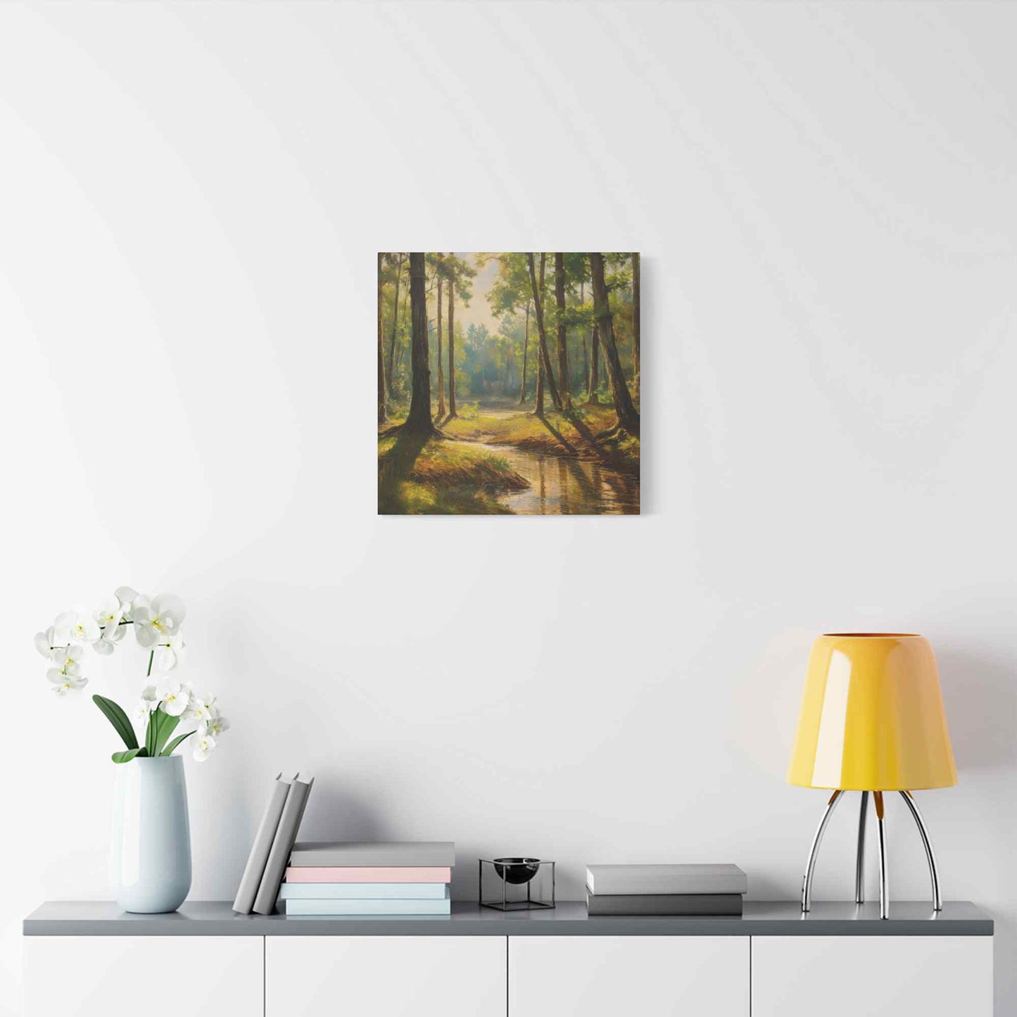Forest Print Canvas, Trees Oil Paint Print 20x20, 24x24, 30x30, 32x32, 36x36 Art Design Print Pine-Wood Inner Frame MC-72