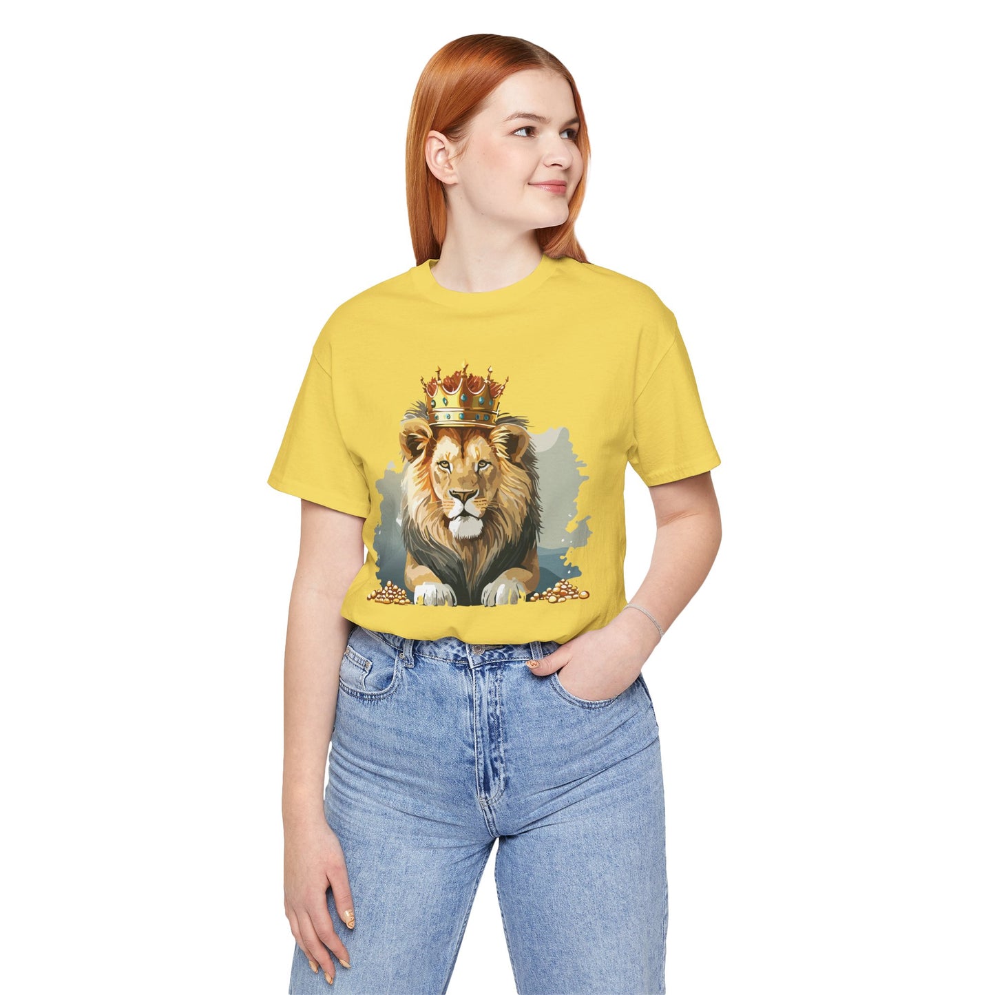 Majestic Lion Crown T-shirt, Animal Shirt, Lion Tee, Unisex Top, Birthday Gift, Shirt with Animal design