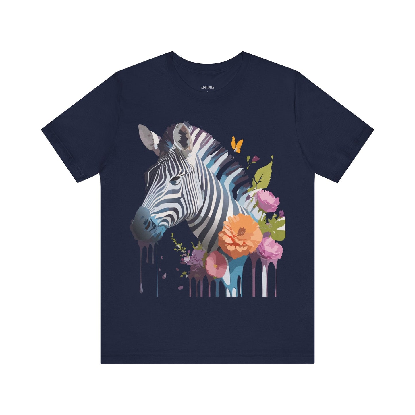 Unisex Zebra Graphic Tee Featuring Adelpha Artwork Vintage Inspired Short Sleeve Shirt