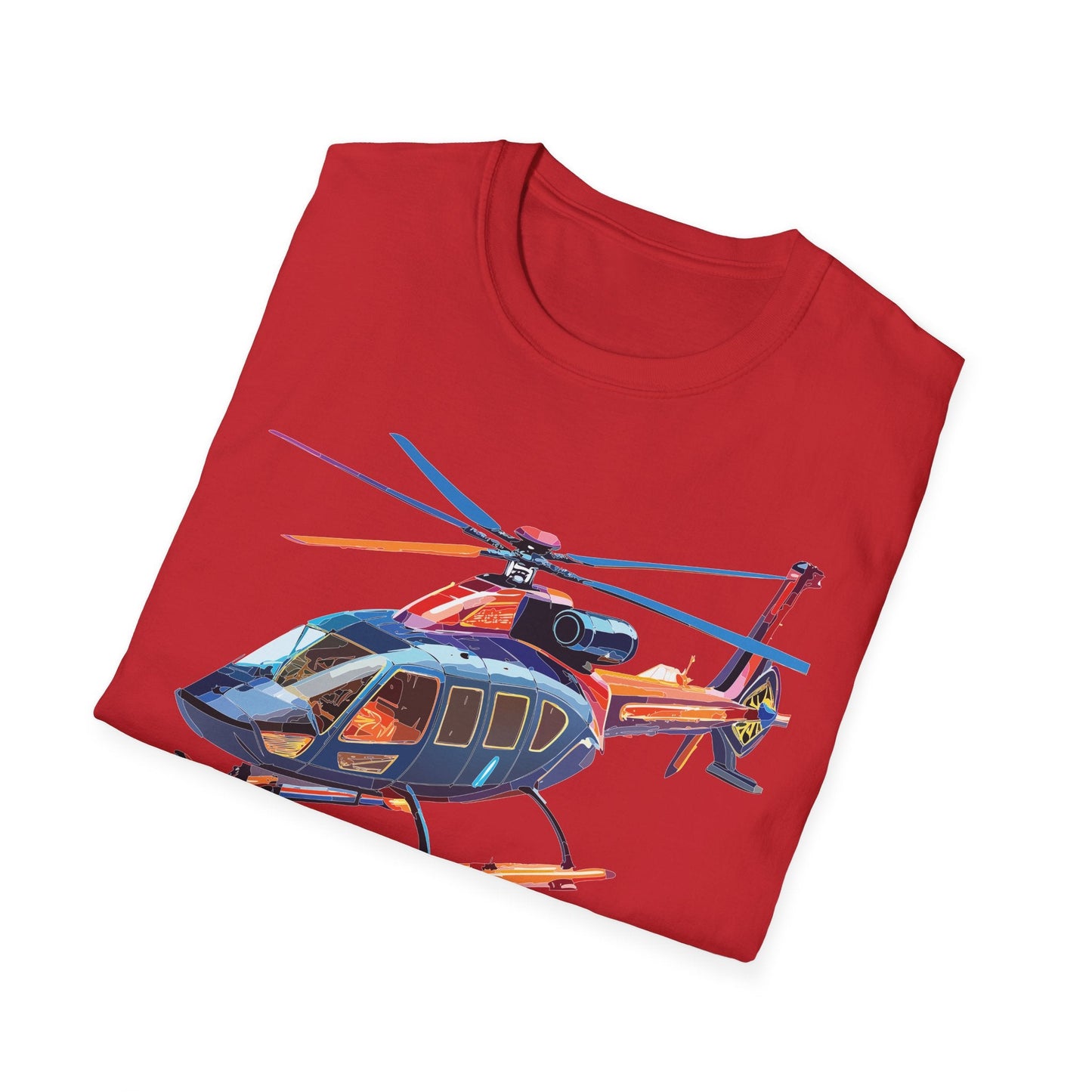Chopper Helicopter Graphic Unisex Cotton Softstyle Short Sleeve Tee 4