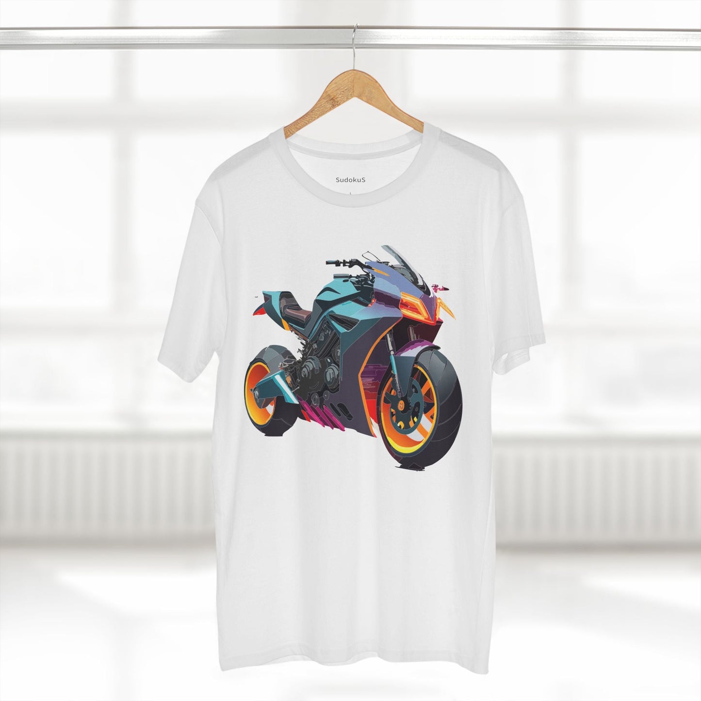 Moto Bike Graphic Unisex 100 Cotton Staple Tee 16