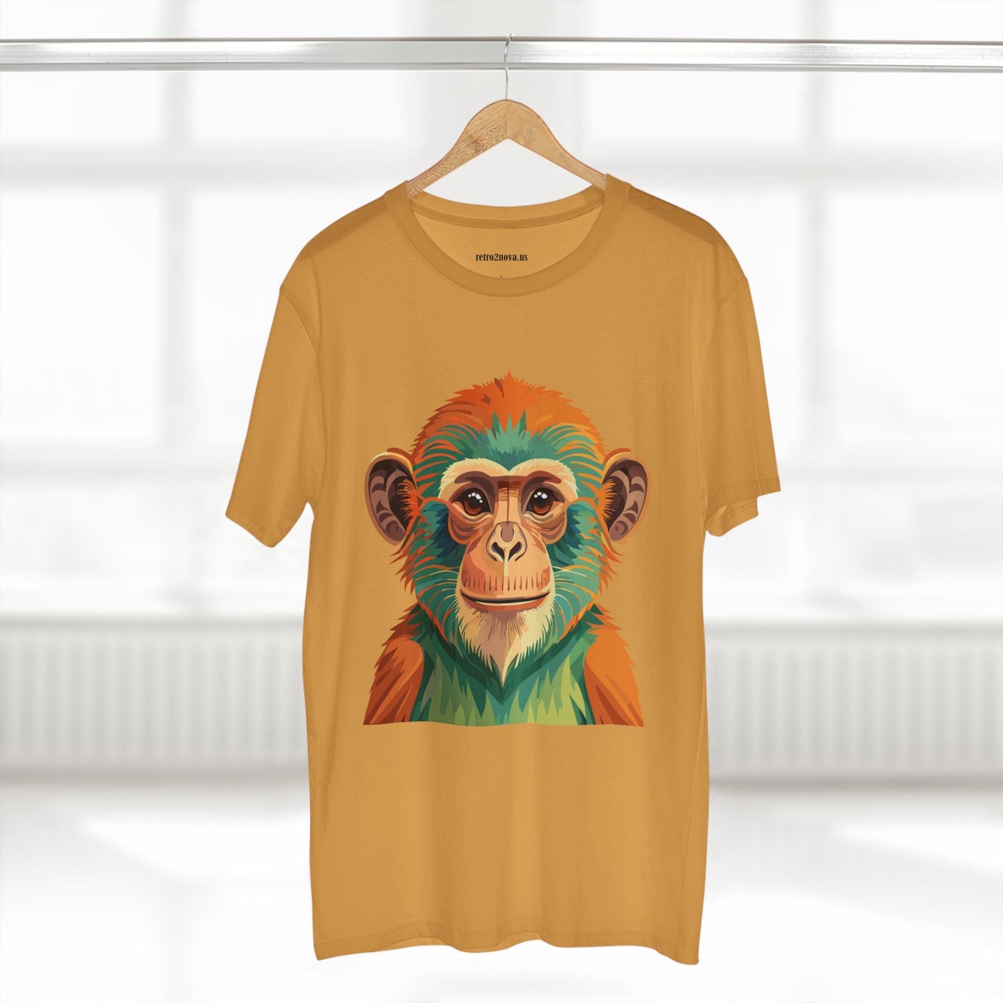 Retro2Nova Monkey Shirt Unisex Premium Cotton Staple Tee With Original Art Design From Our Art Collection