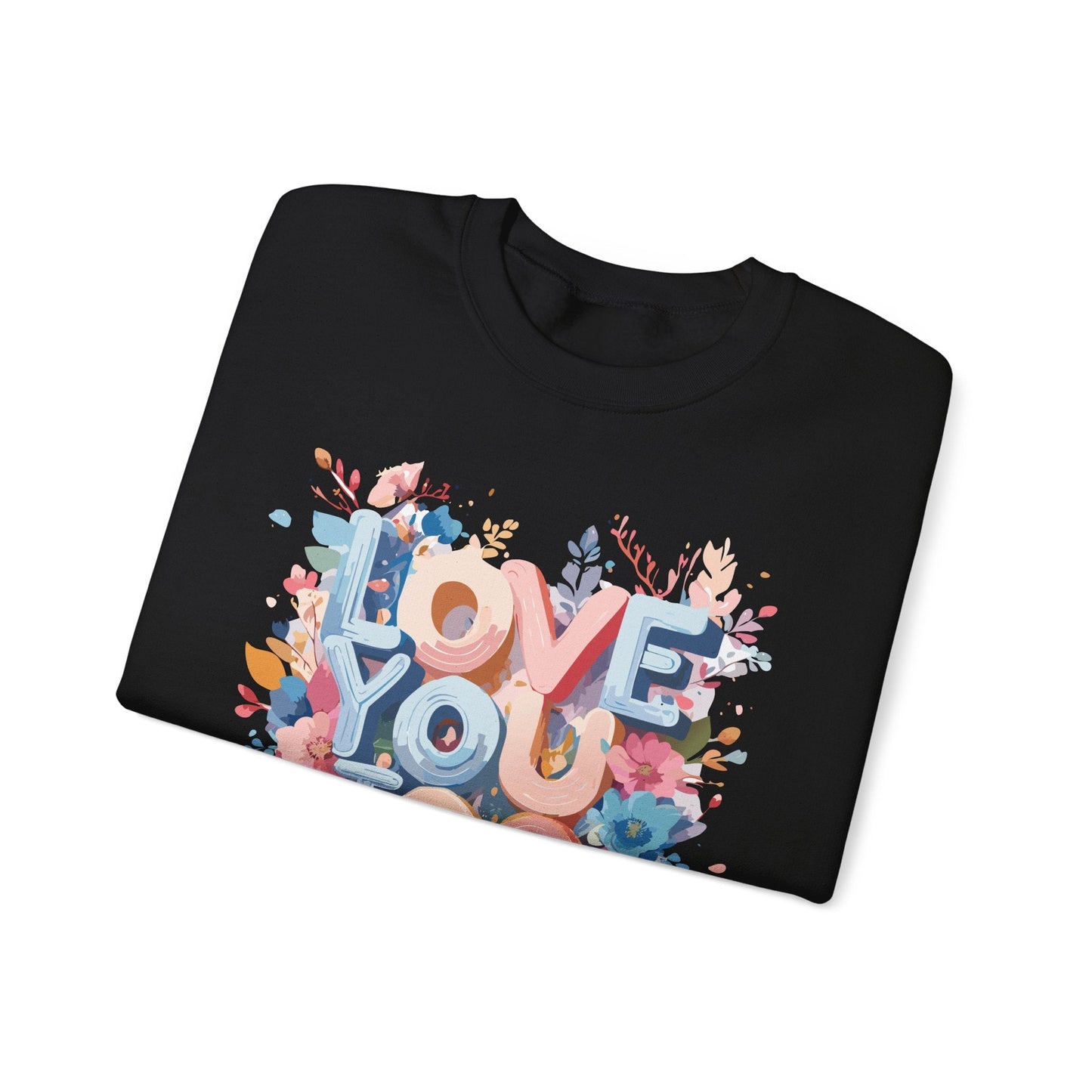 Floral Love Sweatshirt Unisex Valentine Day Crewneck 50 50 Cotton Polyester Cozy Warm Heavy Blend