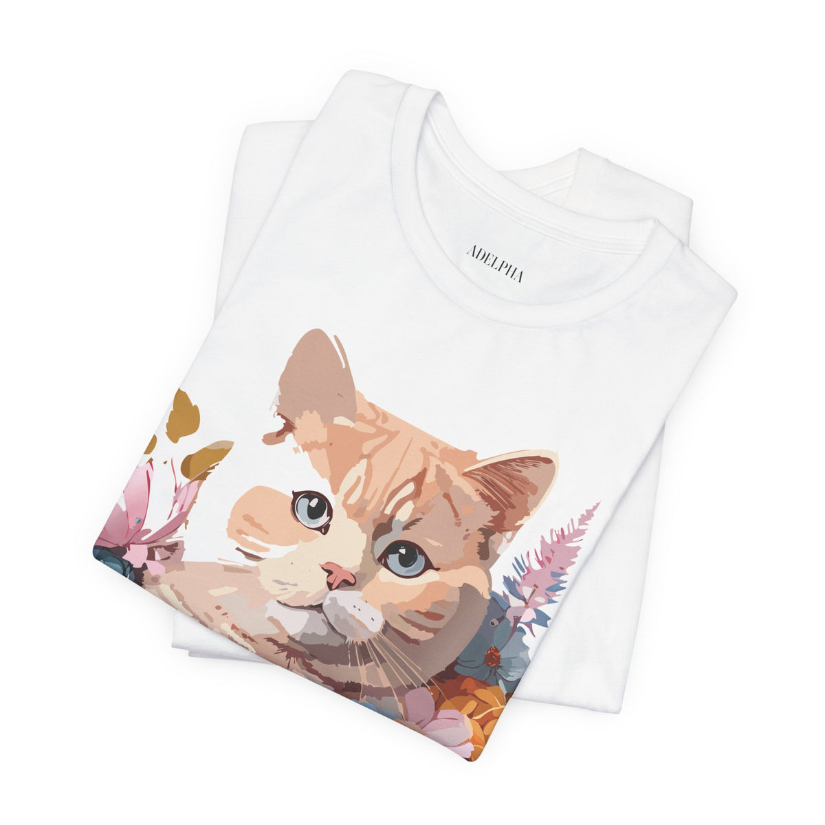 Cat Graphic Unisex Cotton Bella+Canvas Tee with Art Animal Design e202