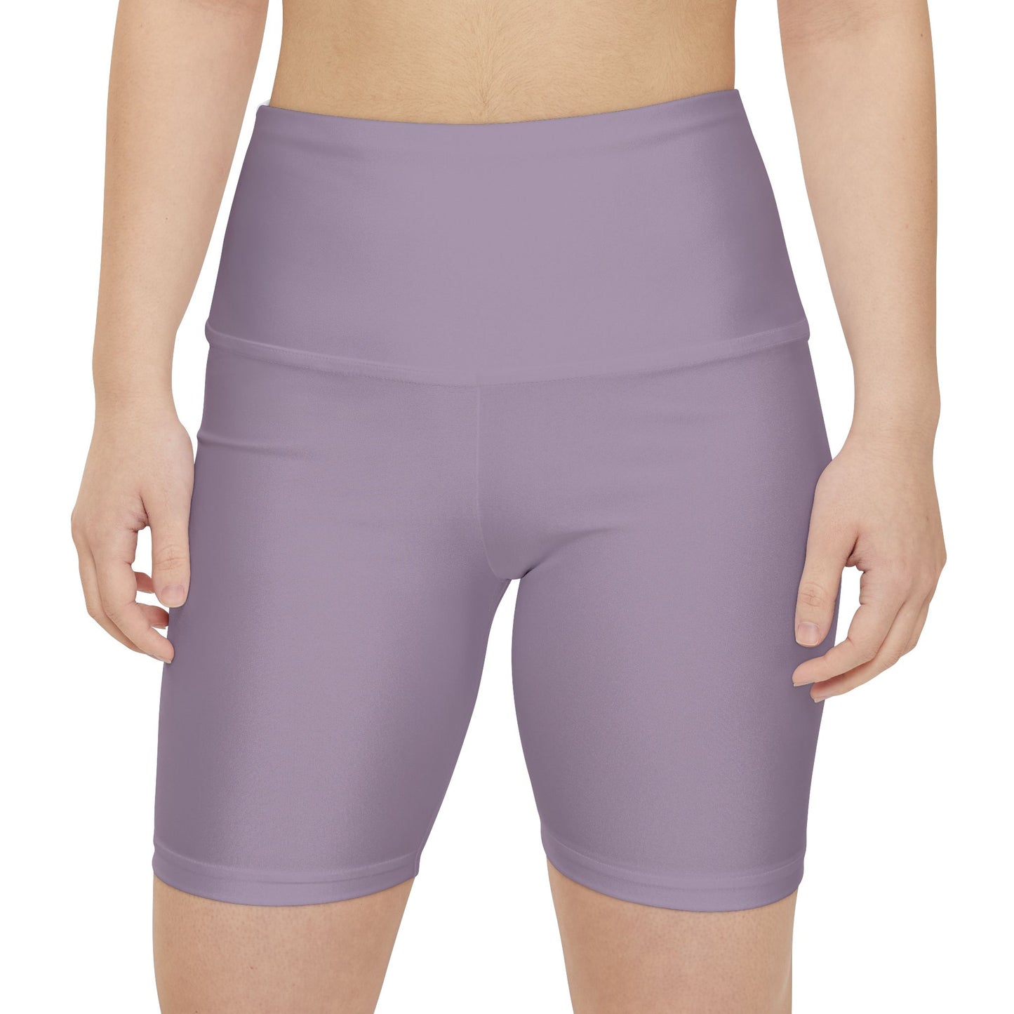 Mauve Ash Lavender High-Waist Workout Shorts