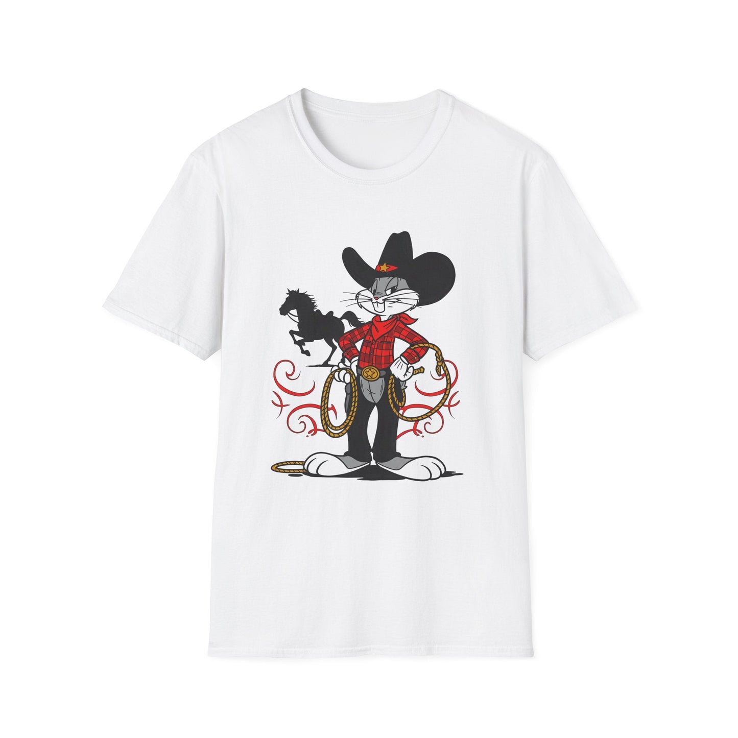 Cartoon Bunny Graphic Unisex Cotton Animal Animation Artwork Design Tee 1