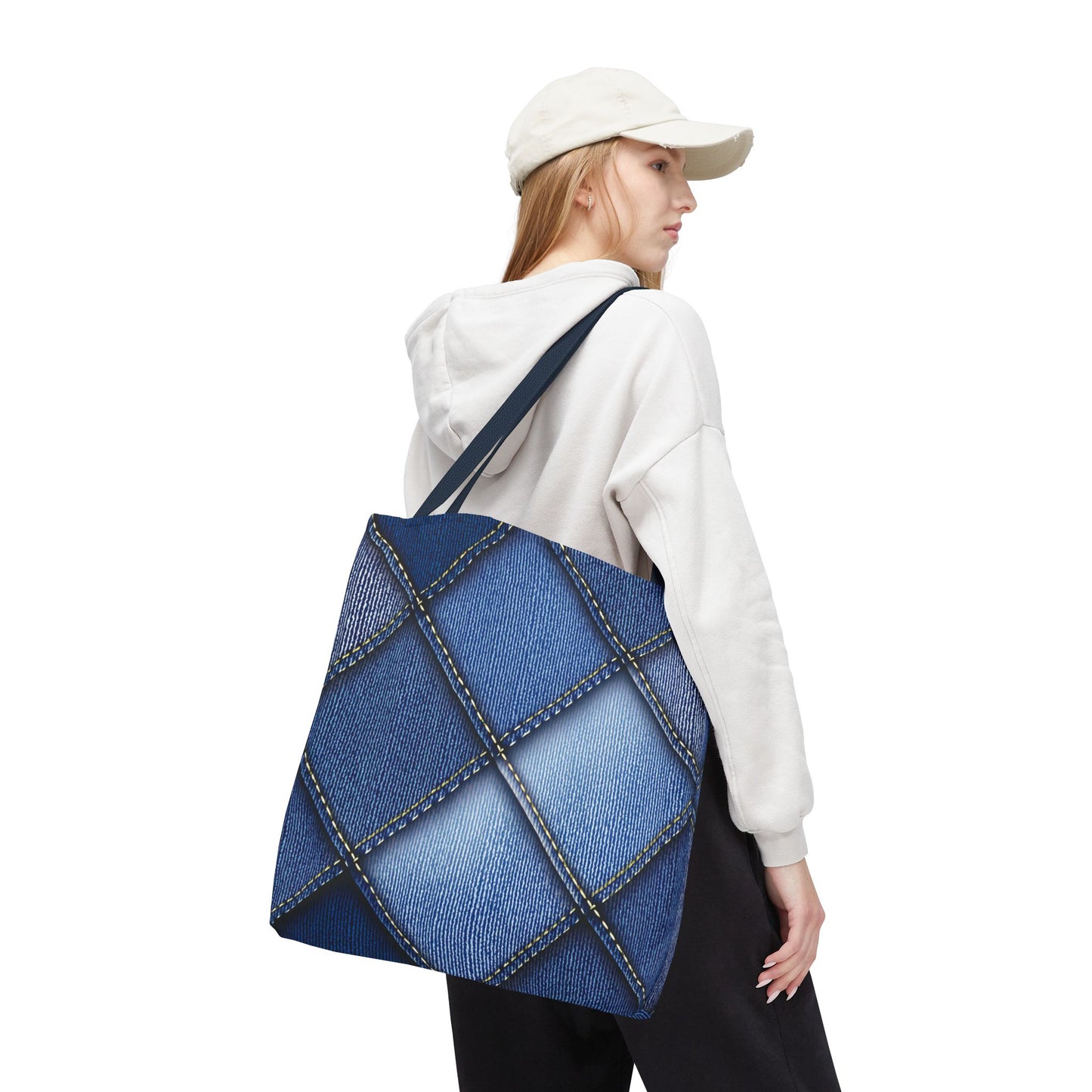 Denim Fabric Imitation Print Unisex Canvas Bag Poly Spun 3 Sizes Tote Bag 101