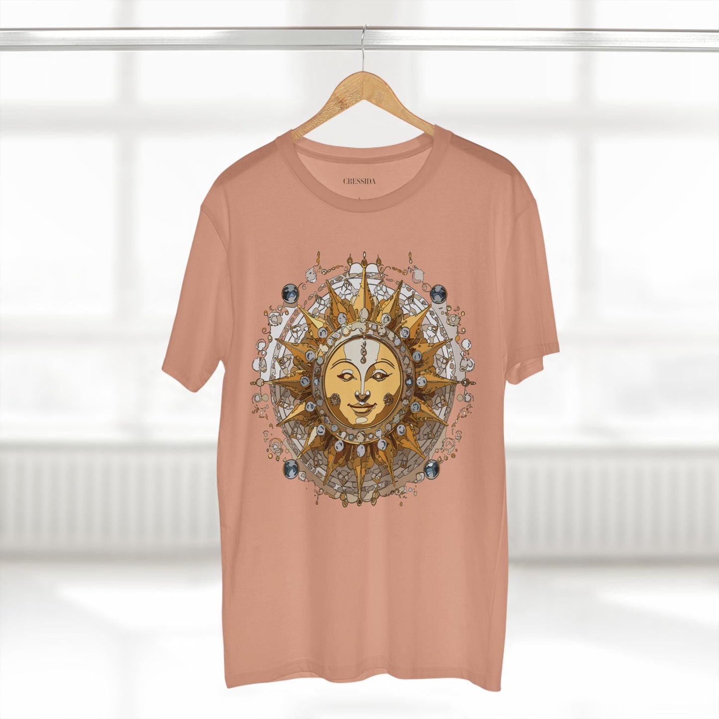 Gold Sun Graphic Unisex 100 Cotton T-Shirt with Golden Art Design 5