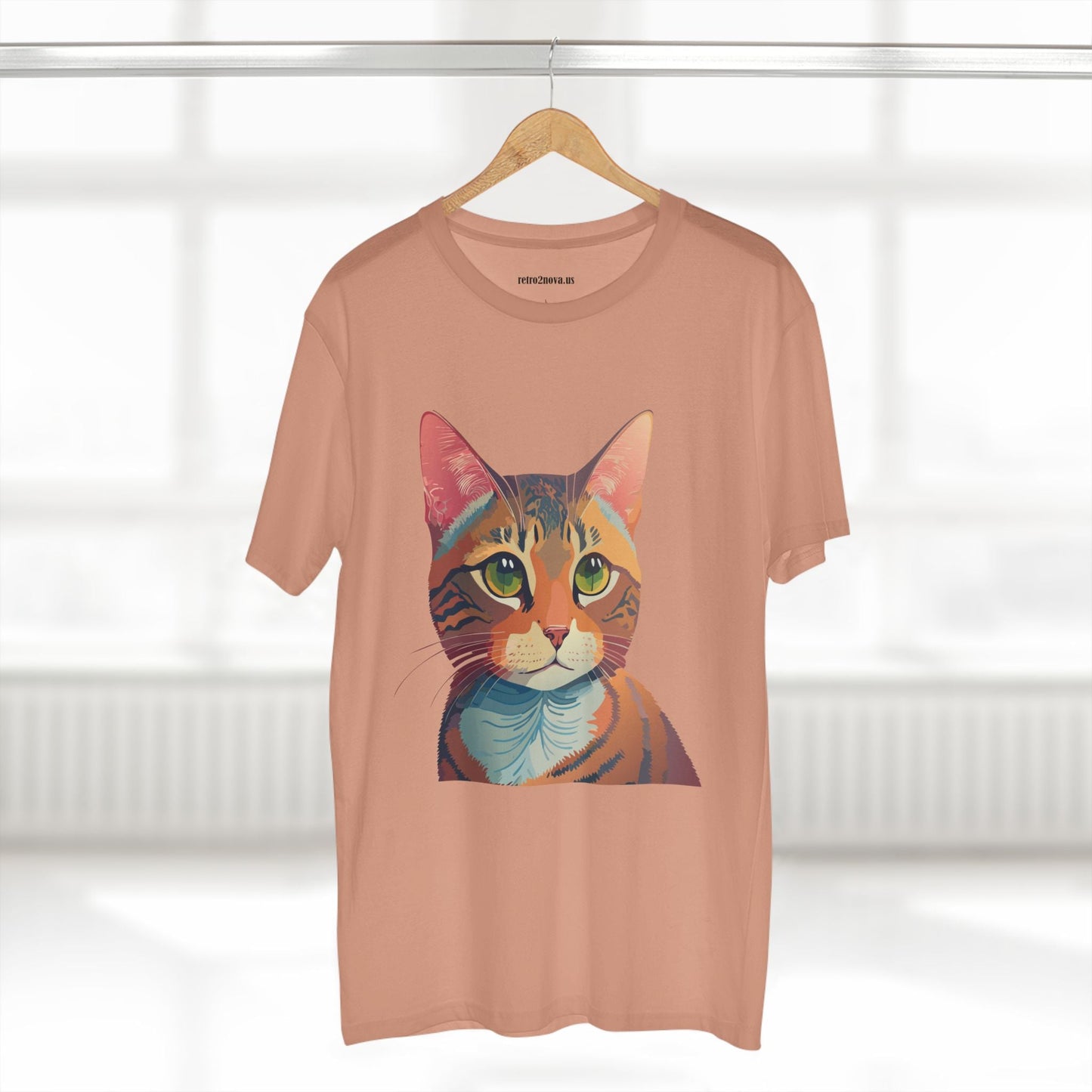 Retro2Nova Cat Art Tee Unisex Premium Cotton Shirt With Original Artwork Design Soft Breathable Comfort Everyday Wear