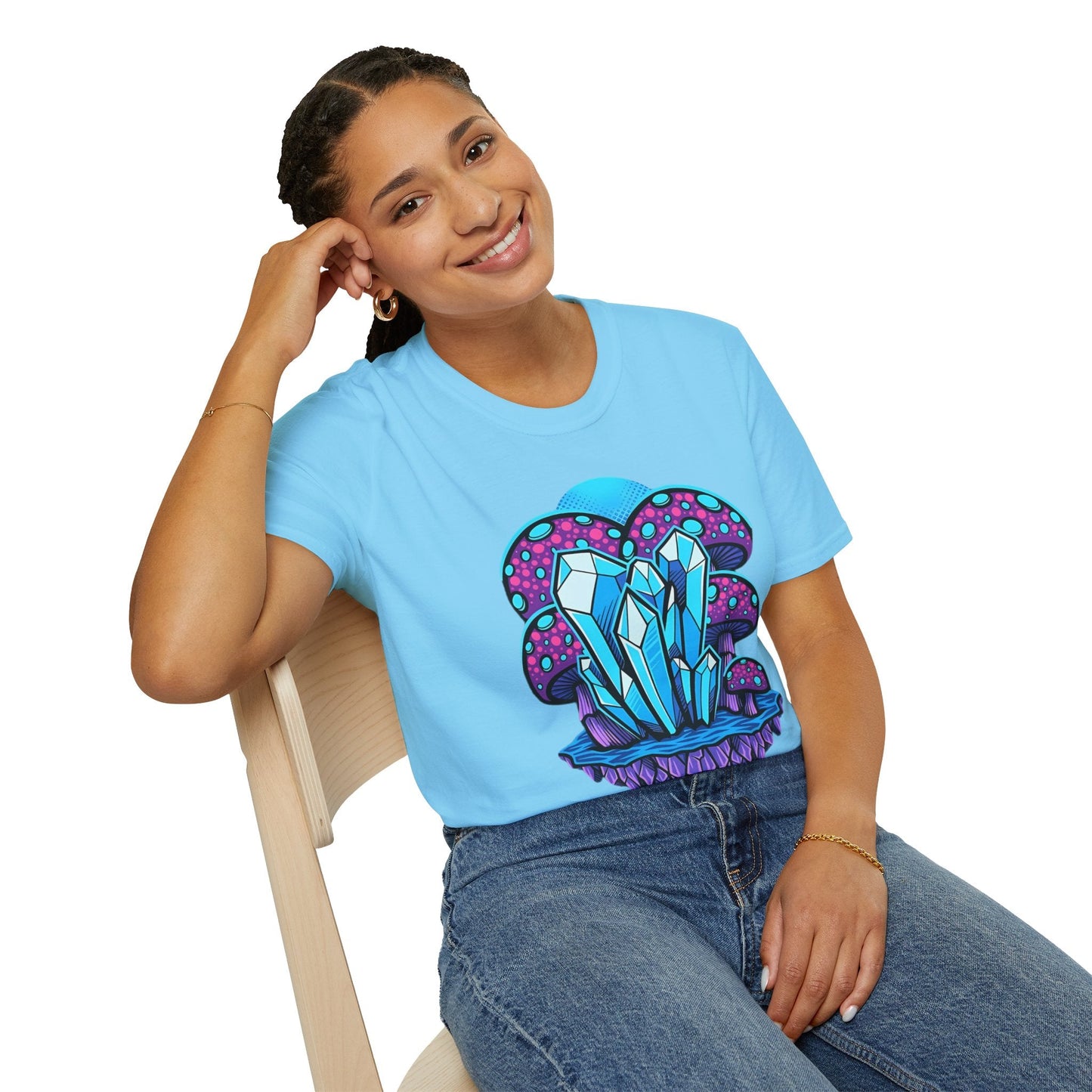 Mashroom Tee Shirt Softstyle Gildan 64000 100 Percent Ring Spun Cotton Breathable Funny Fungus