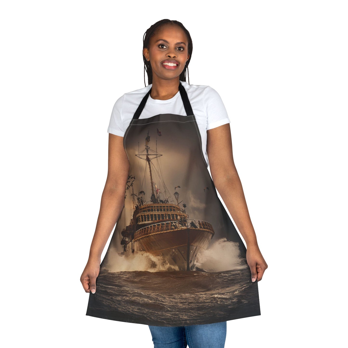Ship 100% Polyester Stain-resistant 31.5 x 25.6 | Art Print Canvas Apron 3
