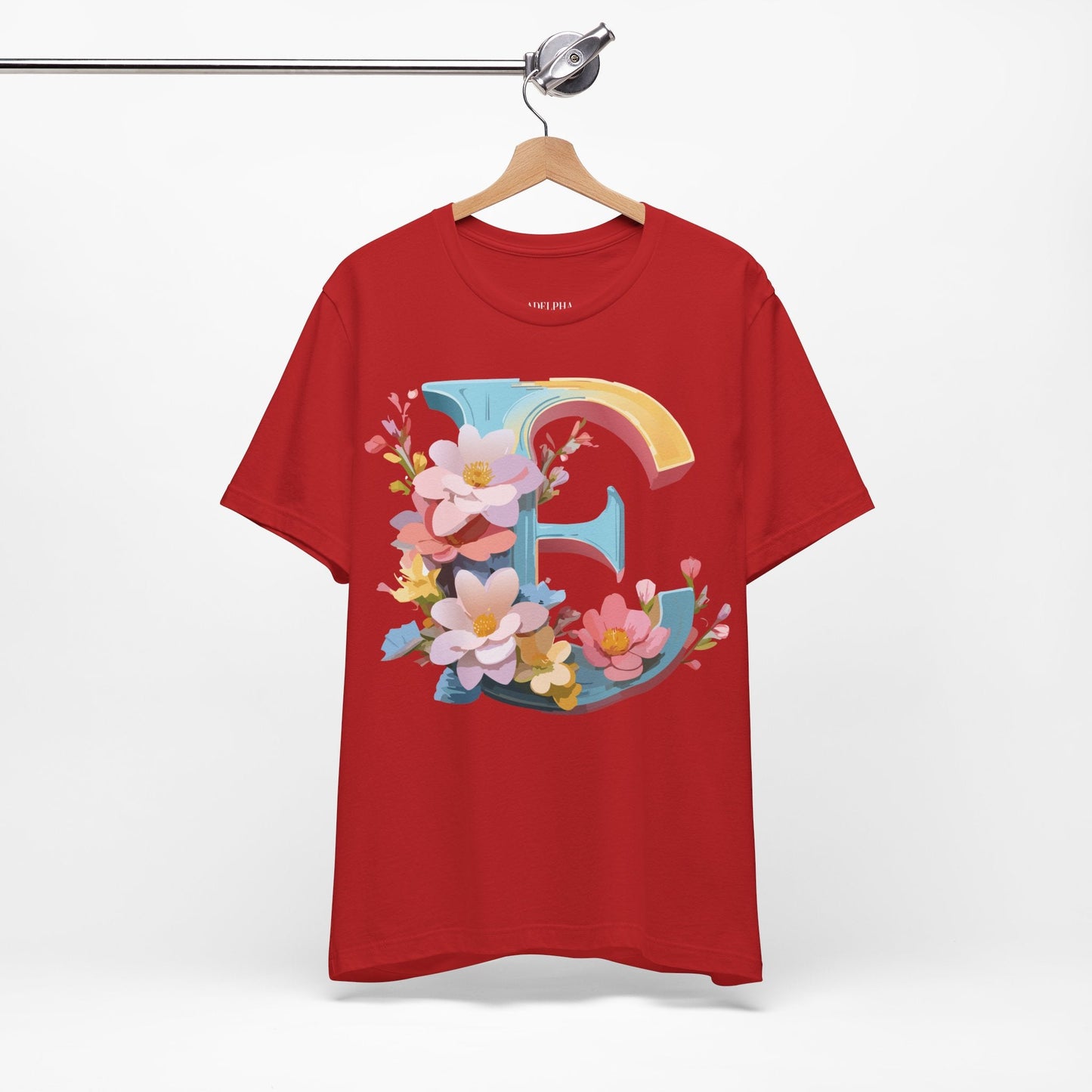 Letter E Shirt Unisex Graphic Tee By Adelpha Vintage Inspired Short Sleeve Casual