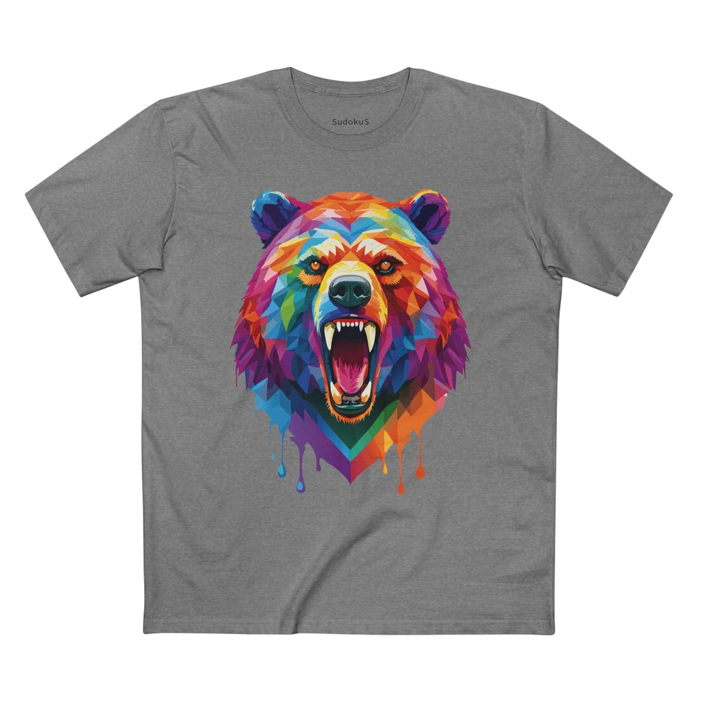 Bear Graphic Unisex 100 Cotton Staple Tee with Animal Design Artwork 14