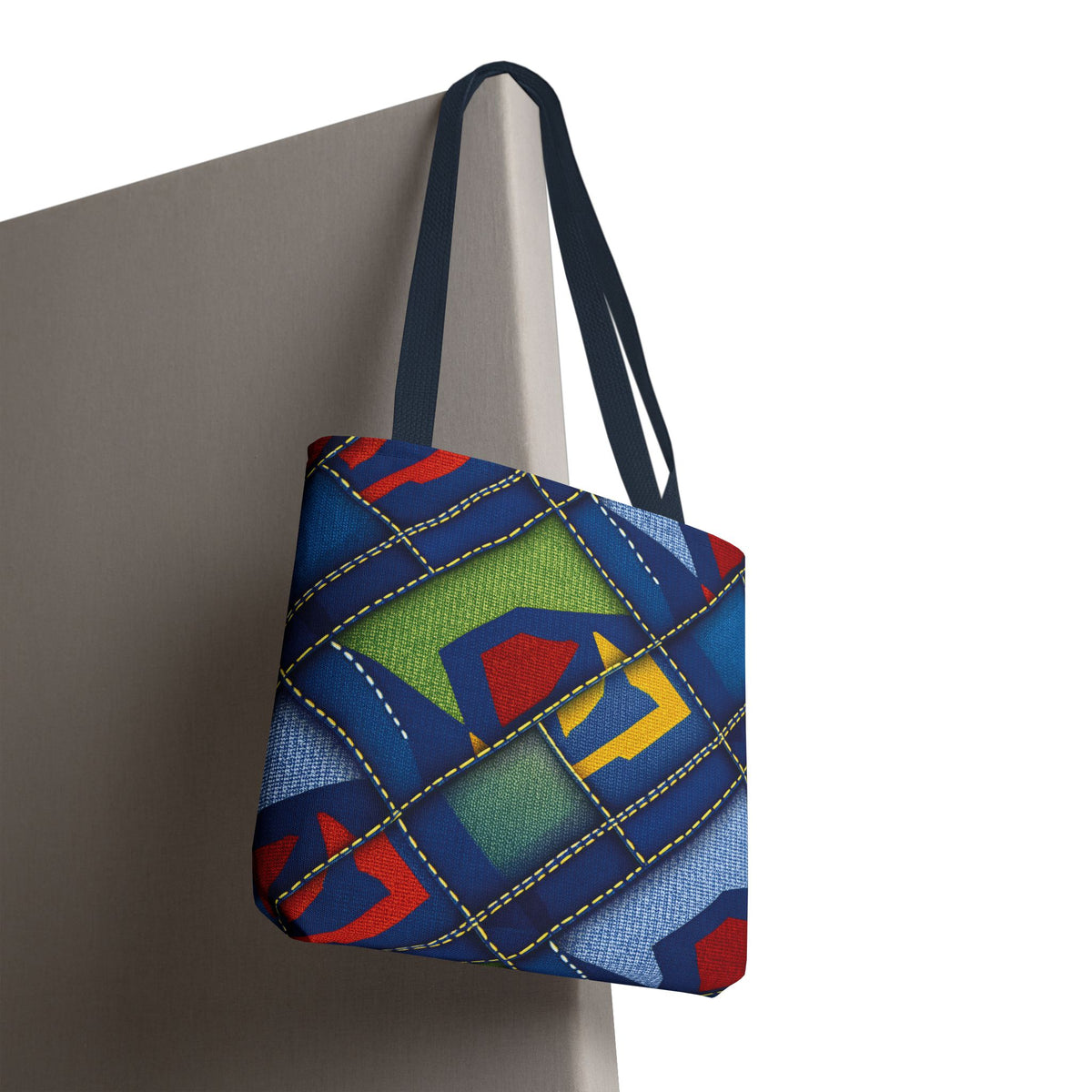 Denim Fabric Imitation Print Unisex Canvas Bag Poly Spun 3 Sizes Tote Bag 139