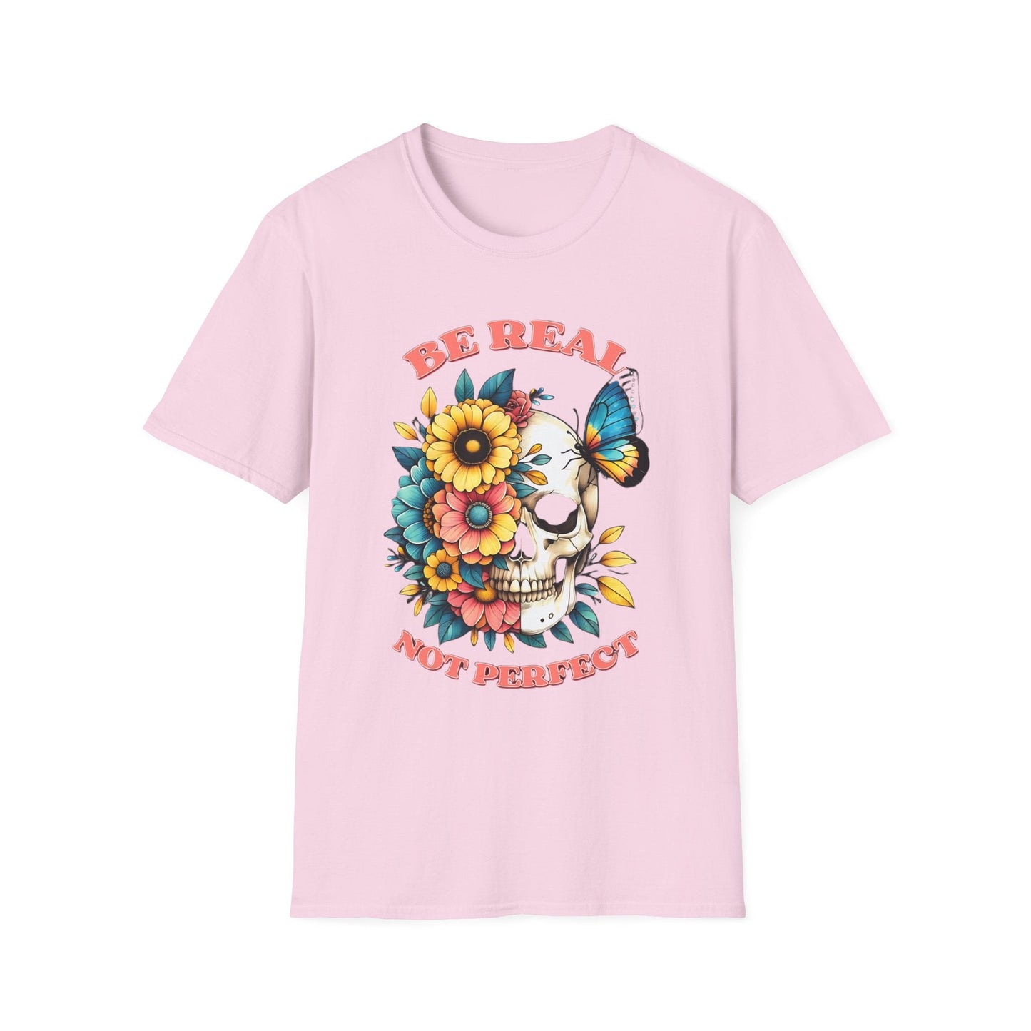 Gildan Skull Tee Shirt Unisex Skeleton Print Tee 100 Percent Ring Spun Cotton Softstyle