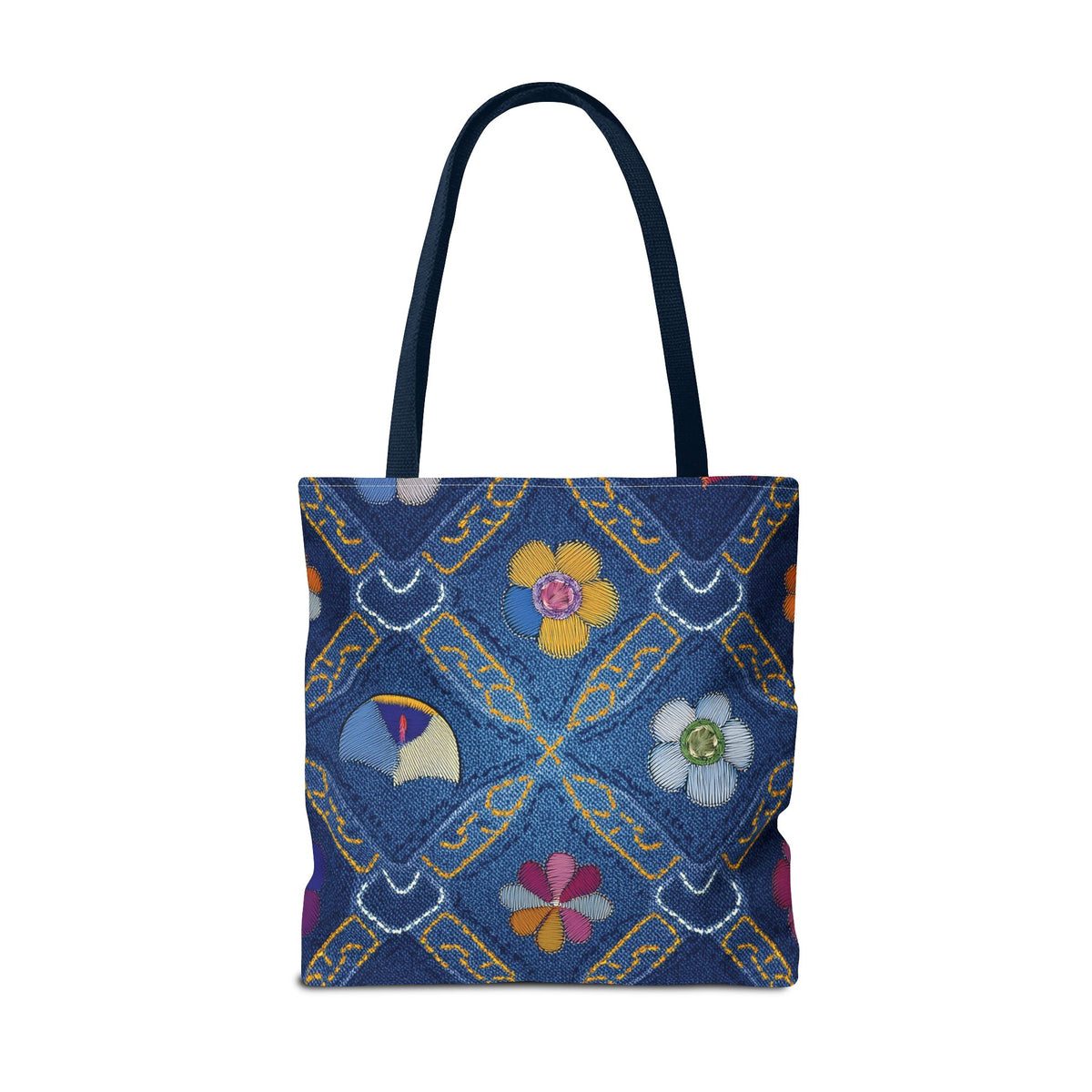 Denim Fabric Imitation Print Unisex Canvas Bag Poly Spun 3 Sizes Tote Bag 171