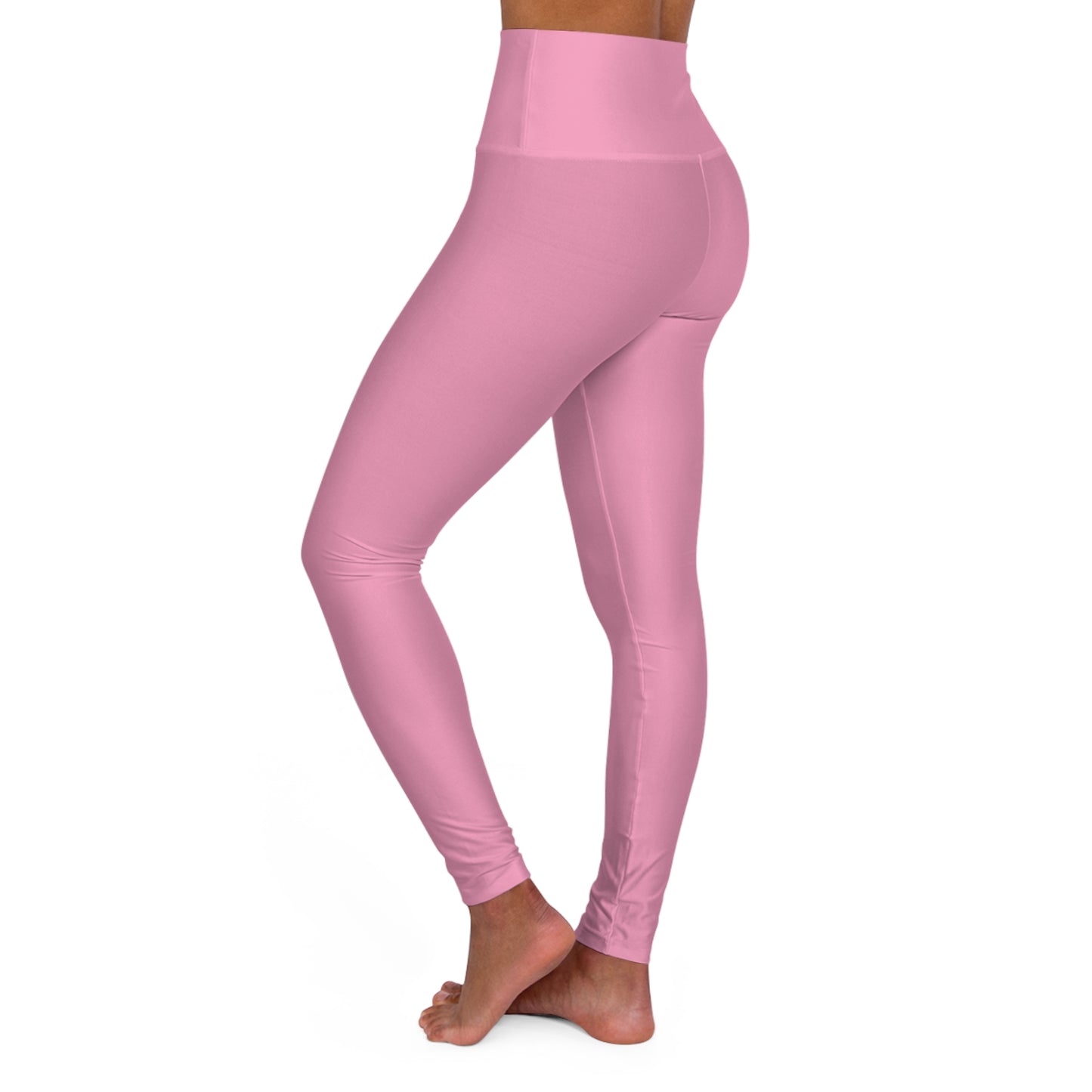 High-Waist Pink Mist Yoga Leggings Women's Seamless Poly-Span Stretchy Pink Activewear