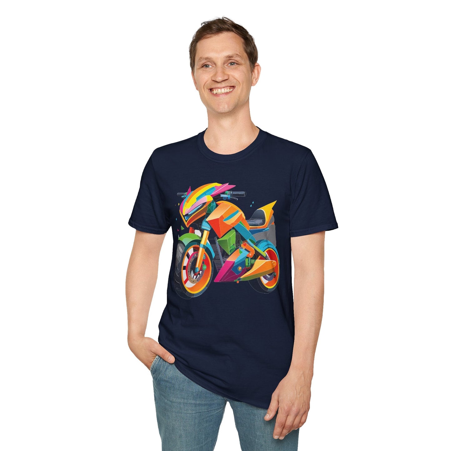 Bike Graphic Unisex Cotton Motorcycle Art Design Tee 4