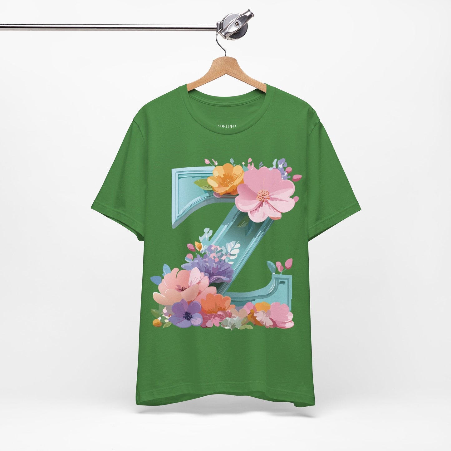 Letter Z Shirt Graphic Tee Unisex Jersey Short Sleeve By Adelpha Vintage Inspired Artwork