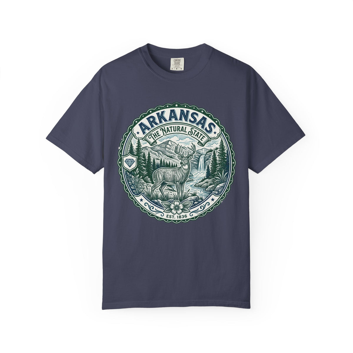 Arkansas Graphic Heavyweight Garment-Dyed Travel Tourist Graphic Gift Tee Unisex 100 Cotton Comfort Colors T-Shirt
