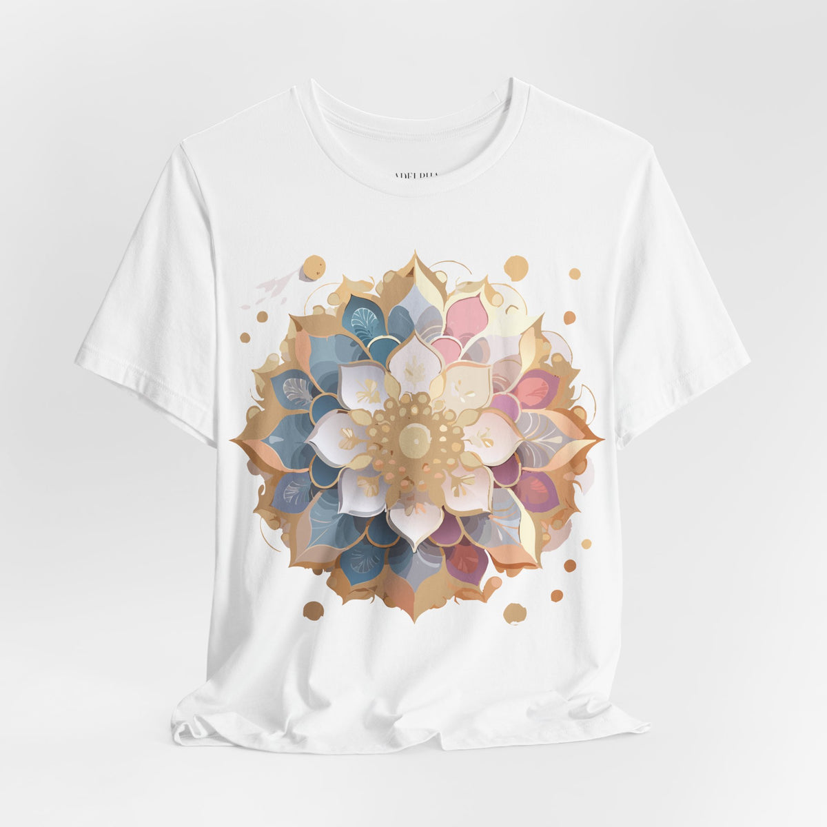 Mandala Graphic Unisex Cotton Bella+Canvas Tee with Floral Art Design n144
