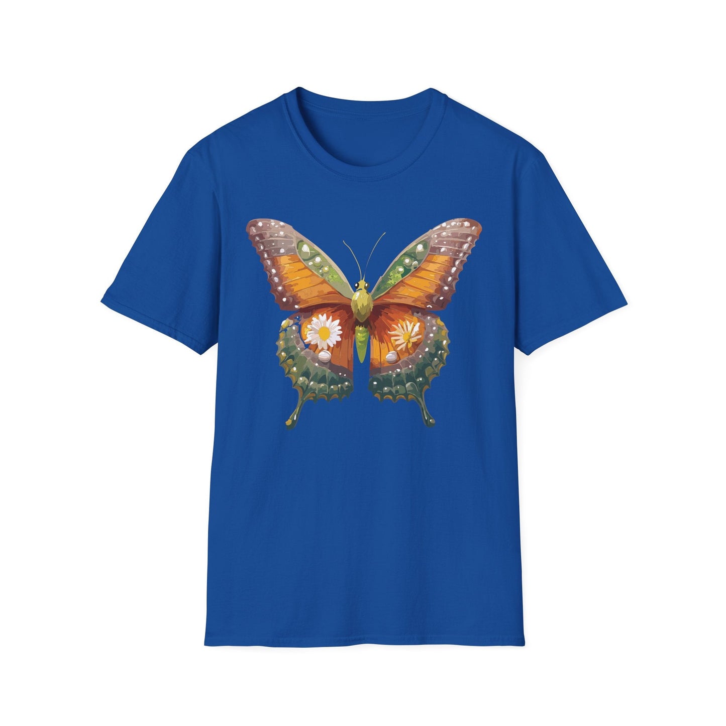 Butterfly T Shirt Unisex Monarch Shirt Gildan Softstyle 64000 100 Percent Ring Spun Cotton