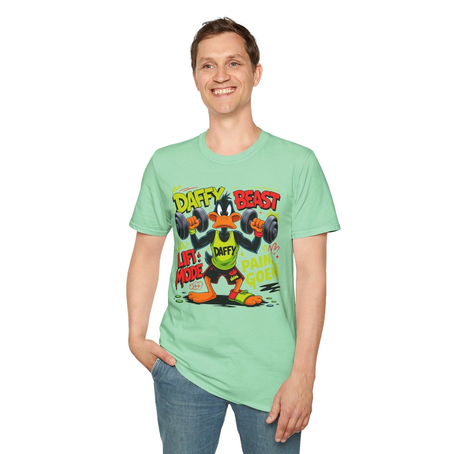 Cartoon T Shirt Funny Animals Print Unisex Animation Tee Gildan Softstyle 64000