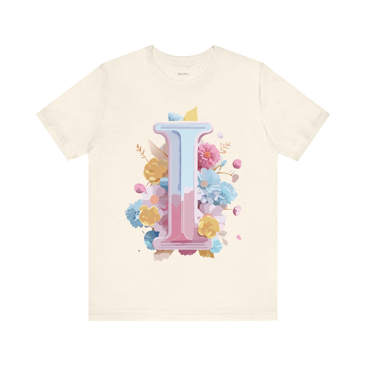 Letter I Graphic Unisex Cotton Bella+Canvas Tee with Art Letter Design