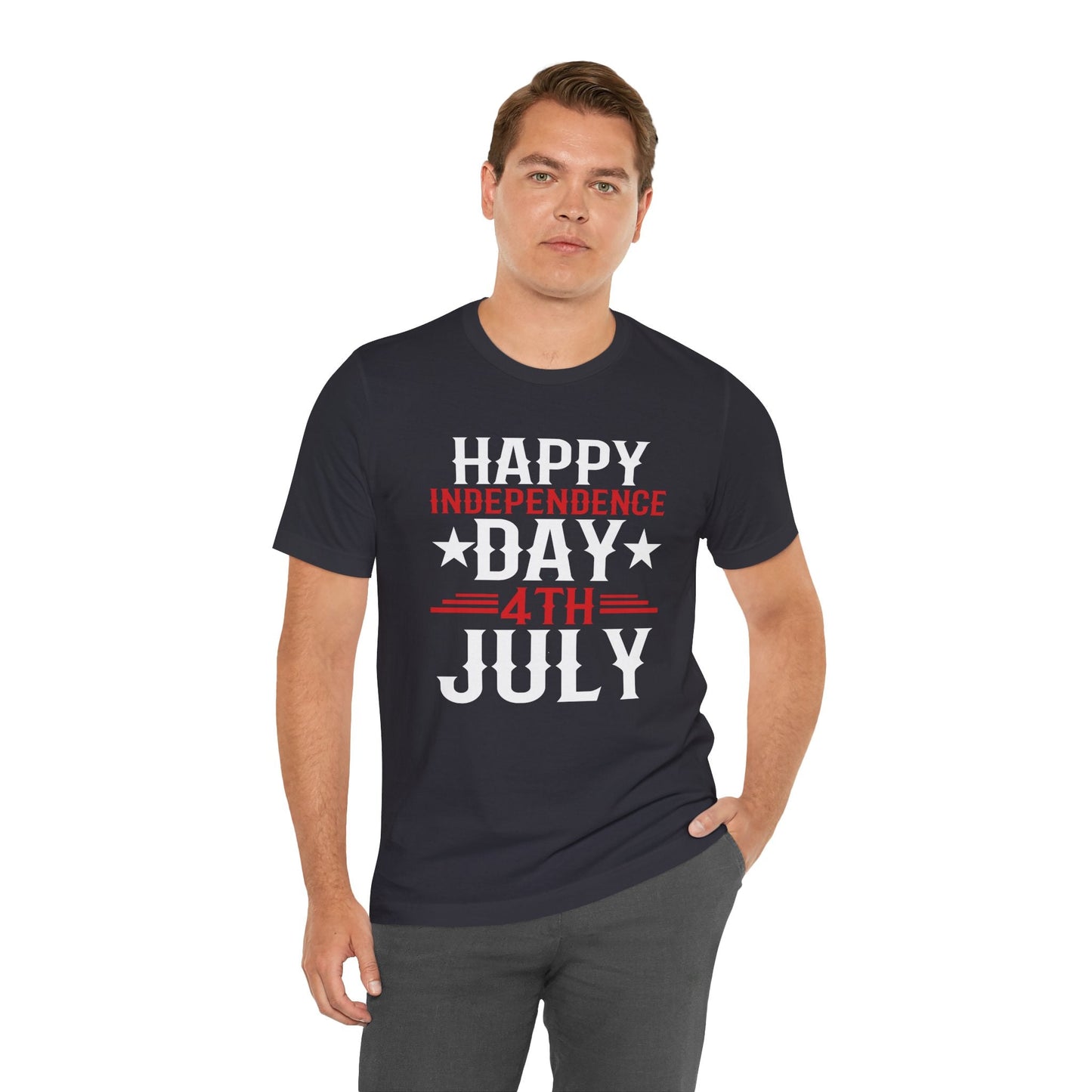 Happy Independence Day Graphic Unisex Cotton T-Shirt 016
