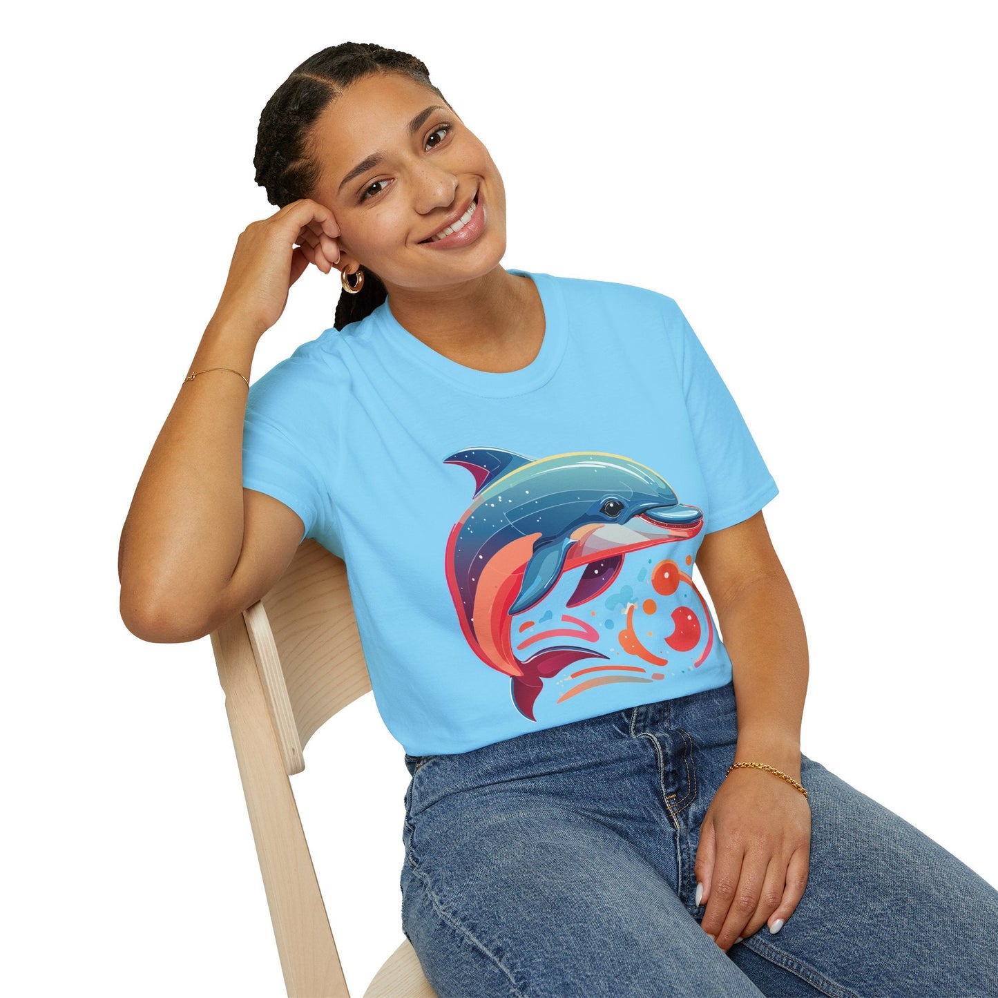 Gildan Softstyle Dolphin Shirt Unisex Short Sleeve Tee 100 Percent Ring Spun Cotton Comfortable Wear