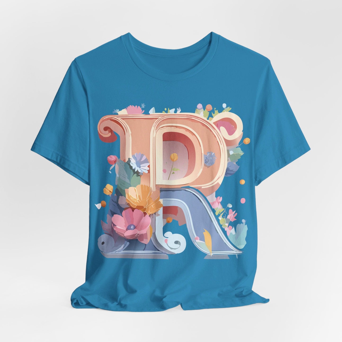 Letter R Shirt Unisex Graphic Tee Premium Cotton Vintage Inspired Art By Adelpha Short Sleeve
