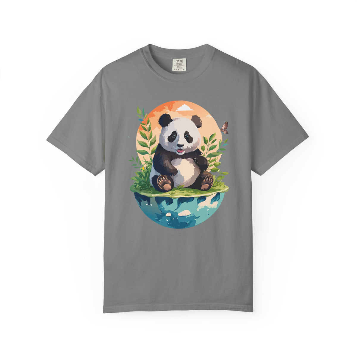 Panda Portrait T-Shirt Unisex Cotton Floral Chinese Graphic Circle Animal Art Tee pp4
