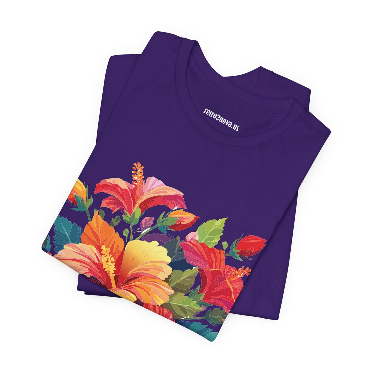 Retro2Nova Floral Shirt Unisex Jersey Short Sleeve Tee From Flowers Collection Bold Vibrant Design