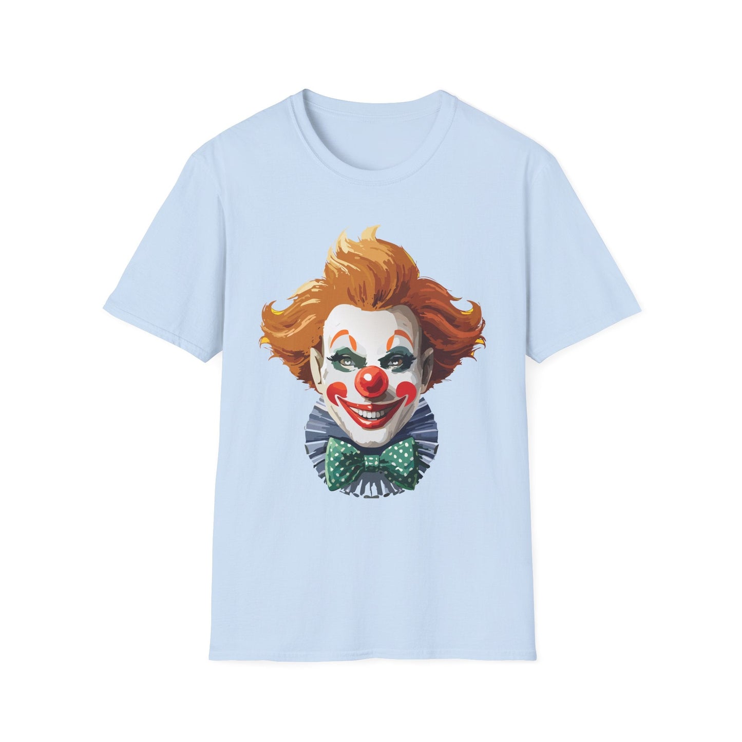 Clown Theme T Shirt Funny Man Circus Scary Man Unisex Gildan Softstyle Graphic Tee Everyday Wear