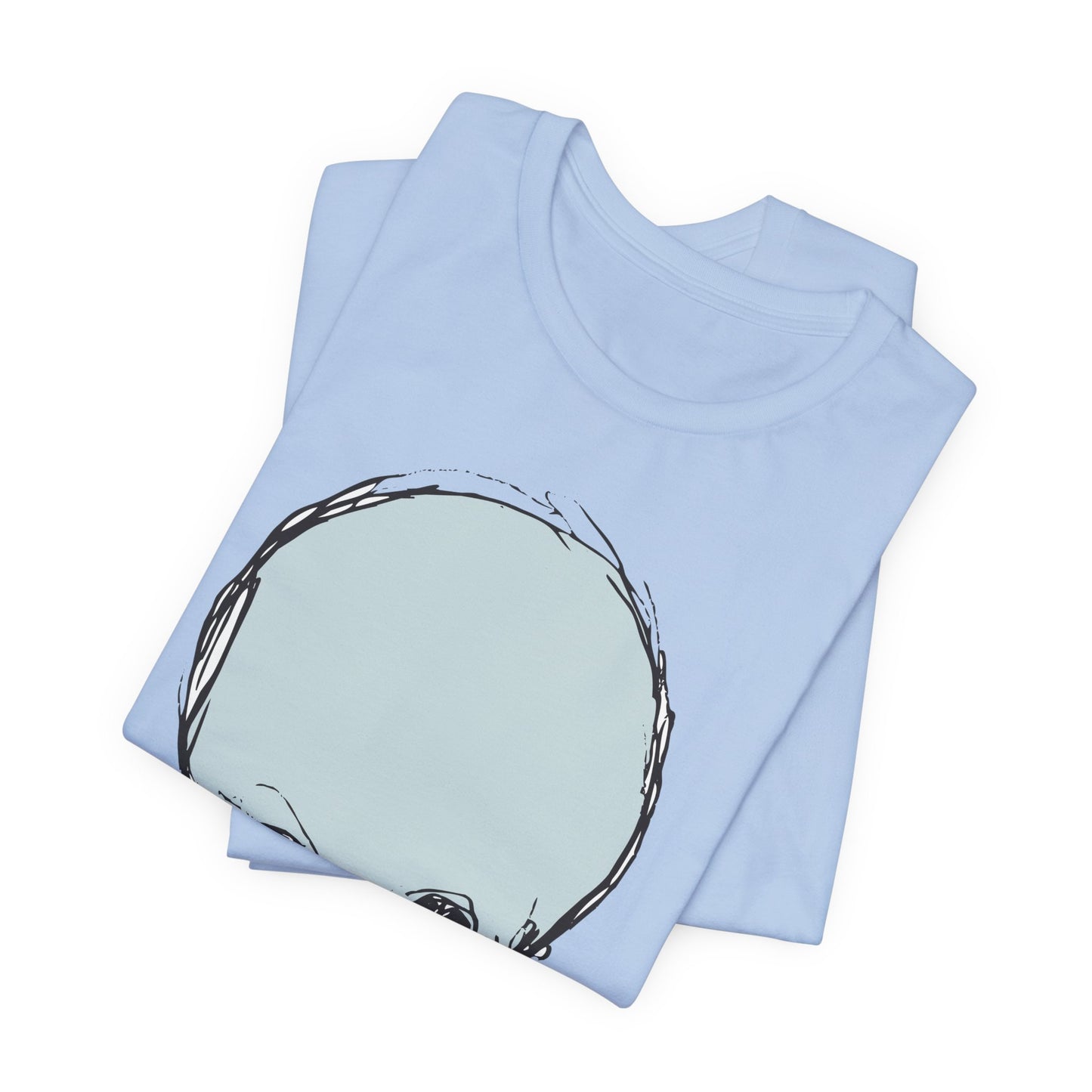 Lt Blue Skull Graphic Design Tee, Skull Shirt, Vintage Tees, Art Design T-Shirt, Vintage Graphic Tee, Art Shirts with Skulls