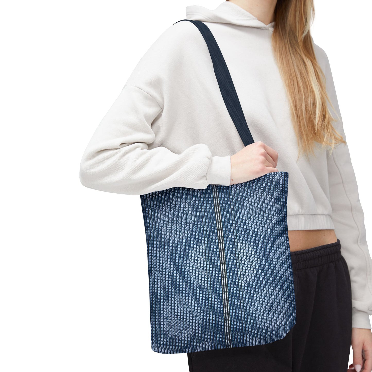 Denim Fabric Imitation Print Unisex Canvas Bag Poly Spun 3 Sizes Tote Bag 109