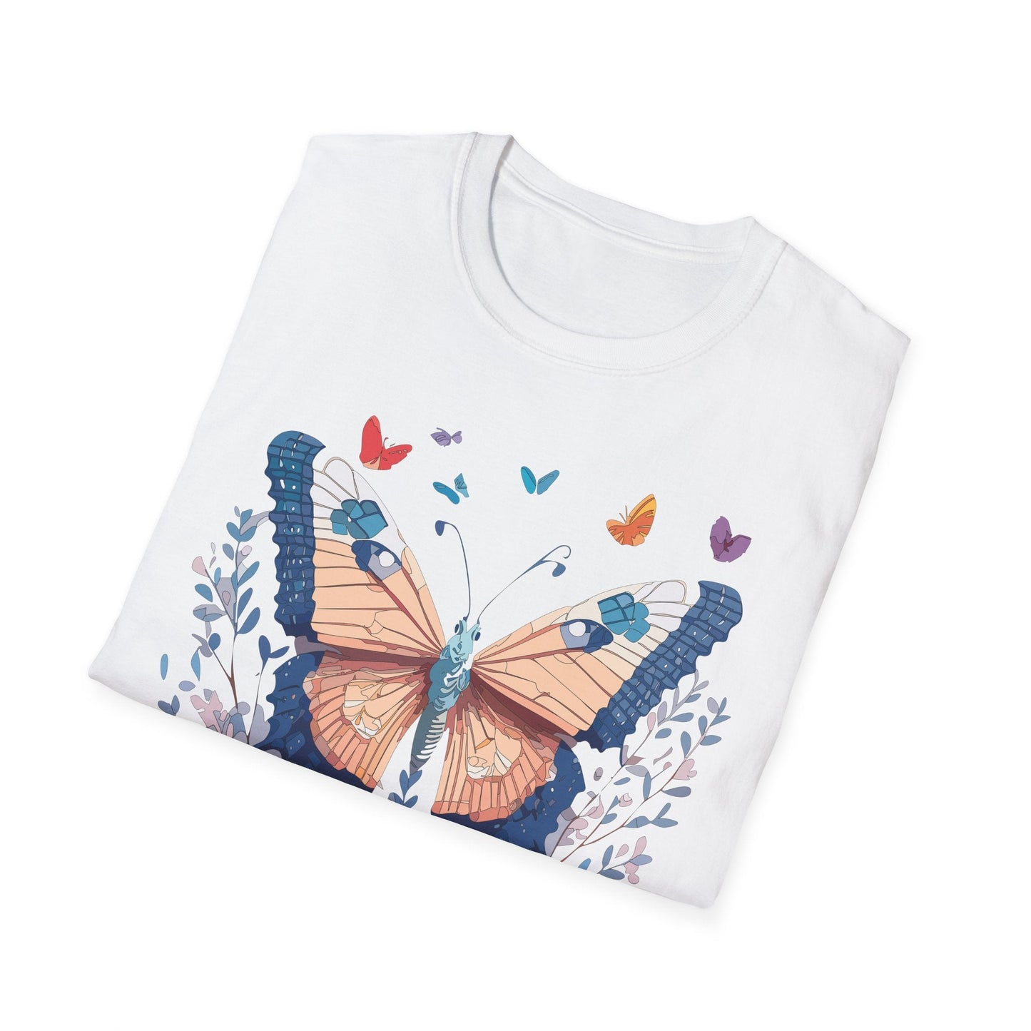 Unisex Butterfly Shirt Monarch Design Gildan Softstyle 64000 Short Sleeve Tee For Men And Women