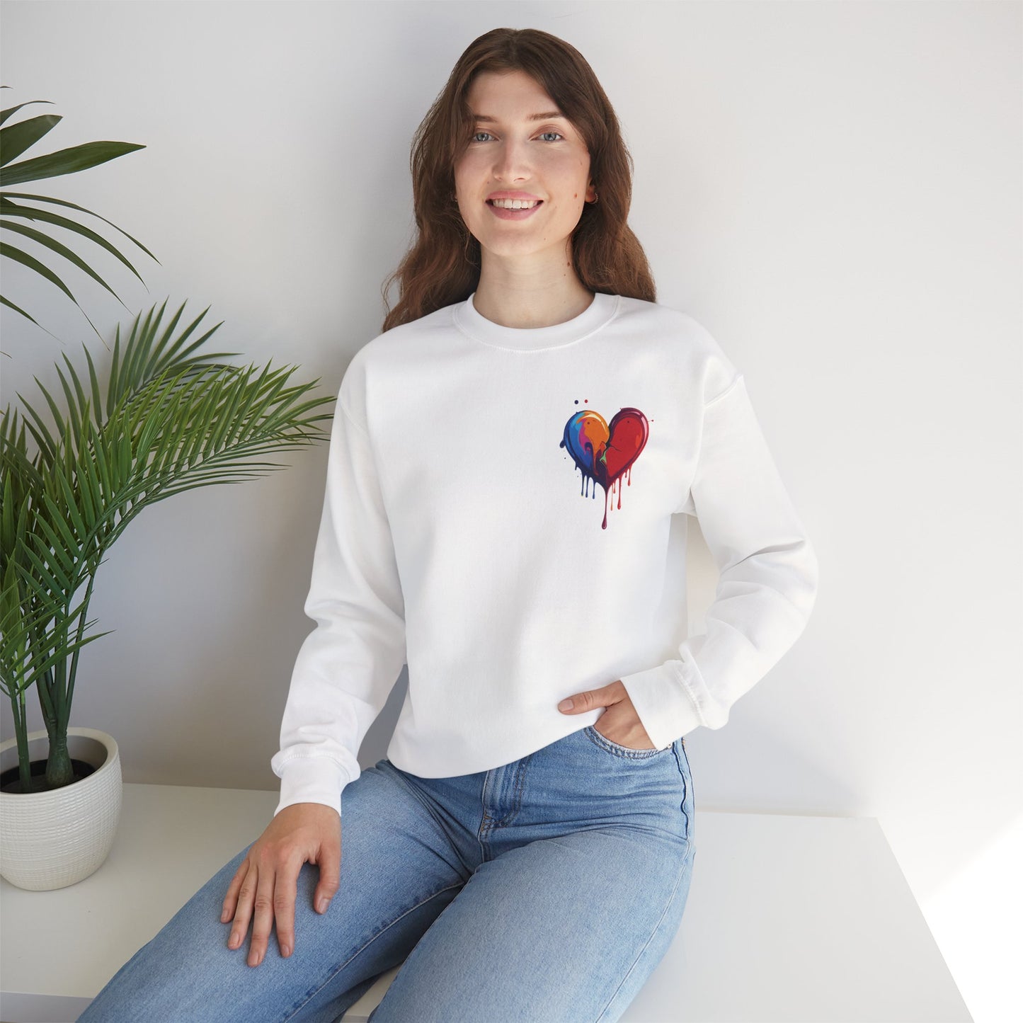 Small Bleeding Heart Sweatshirt, Small Heart Sweatshirt, Valentine's Day Sweatshirt, Heart Sweatshirt 117