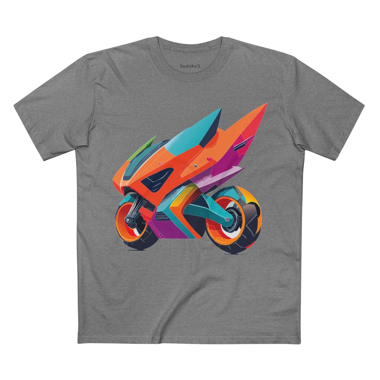 Moto Bike Graphic Unisex 100 Cotton Staple Tee 2