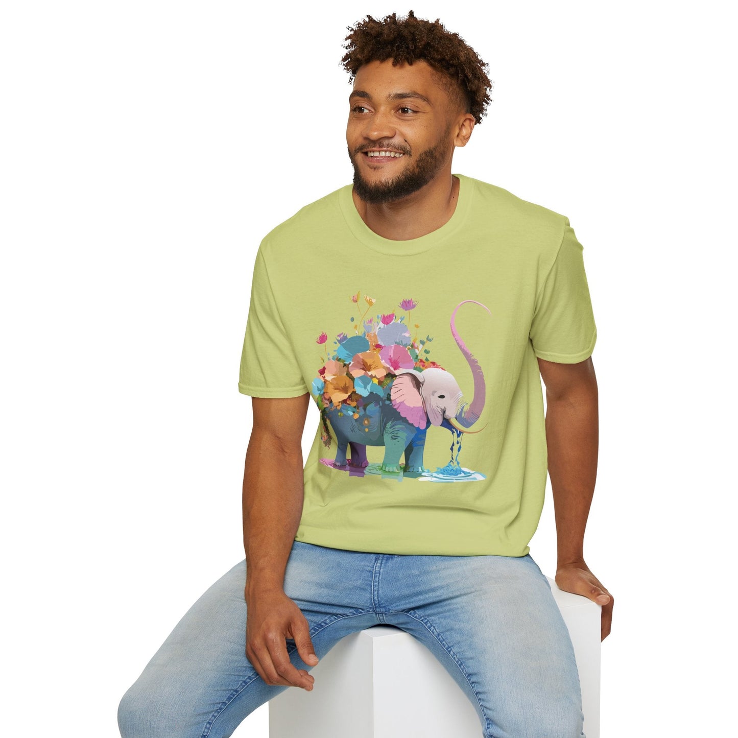 Elephant T Shirt Unisex Softstyle Cotton Tee With Animated Elephant Design Premium Comfort