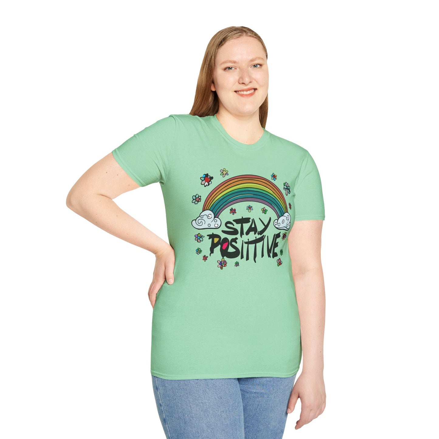 Positive Slogan T Shirt Unisex Softstyle Tee With Positive Words And Good Quotes Gildan 64000