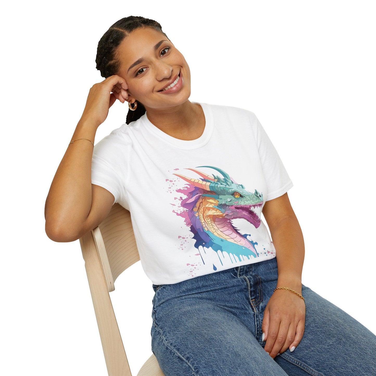 Dragon Graphic T Shirt Unisex Animal Shirt Cotton Softstyle Tee For Everyday Comfort