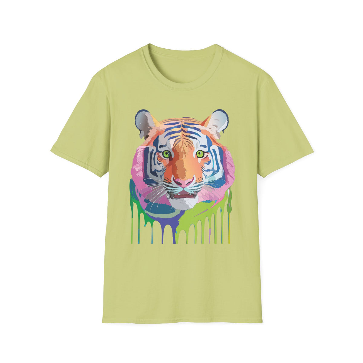 Colorful Drip Tiger T-Shirt | Vibrant Painted Tiger Tee