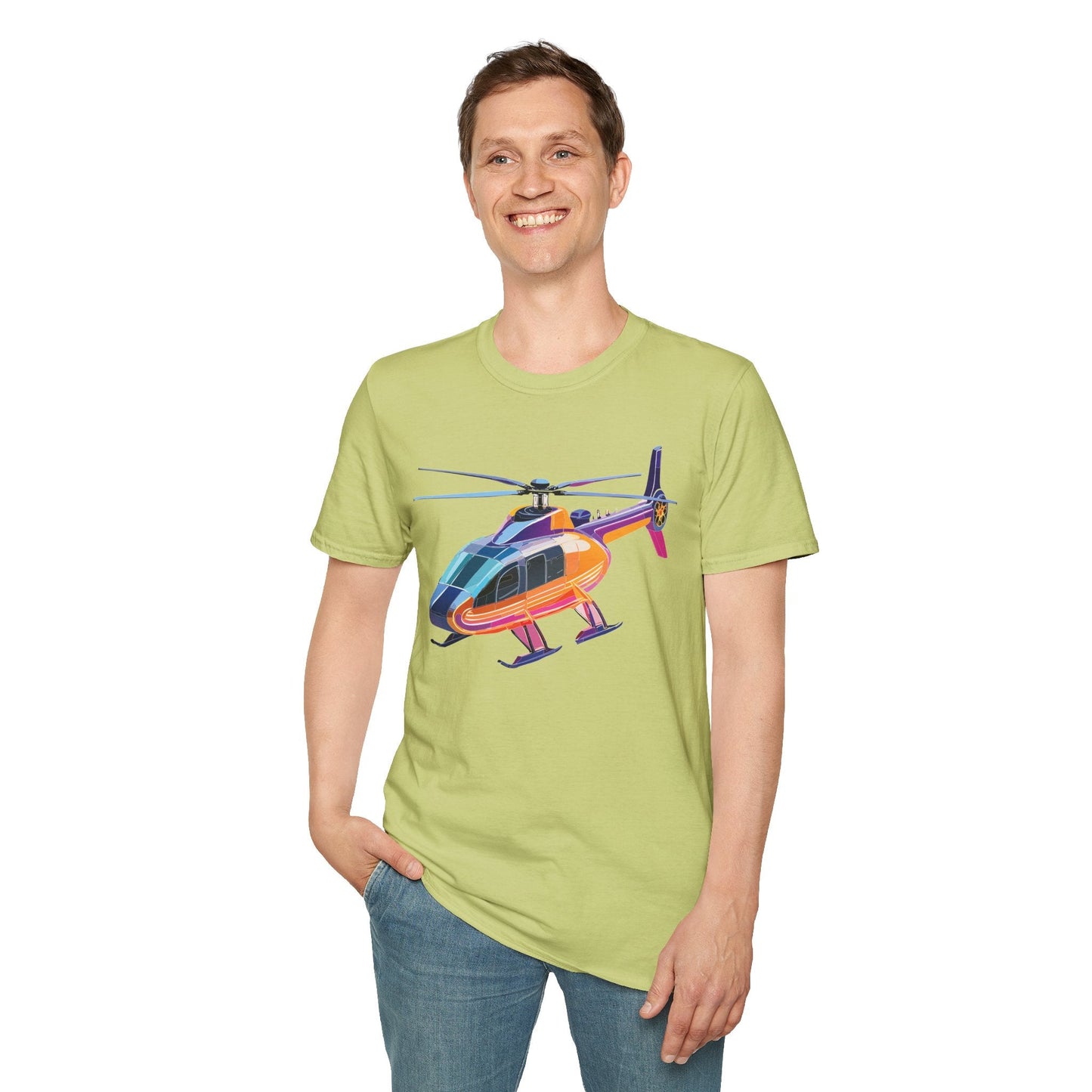 Chopper Helicopter Shirt Unisex Tee Gildan Softstyle 64000 Lightweight 100 Percent Cotton